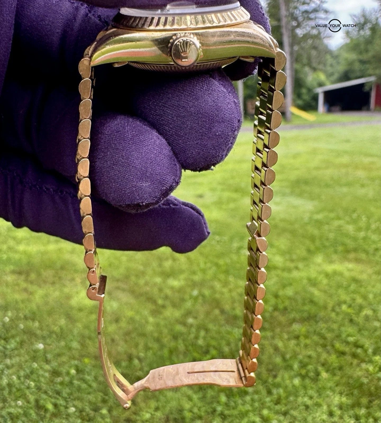 Rolex Lady-Datejust 26MM Silver Dial Yellow Gold President Bracelet (69178) - Image 4