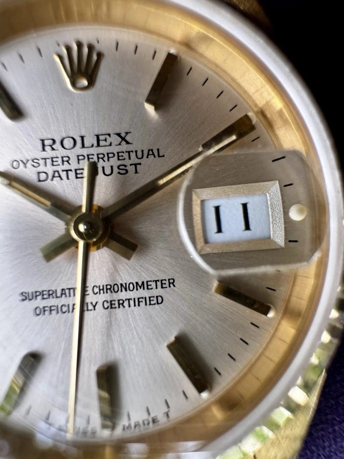 Rolex Lady-Datejust 26MM Silver Dial Yellow Gold President Bracelet (69178) - Image 11