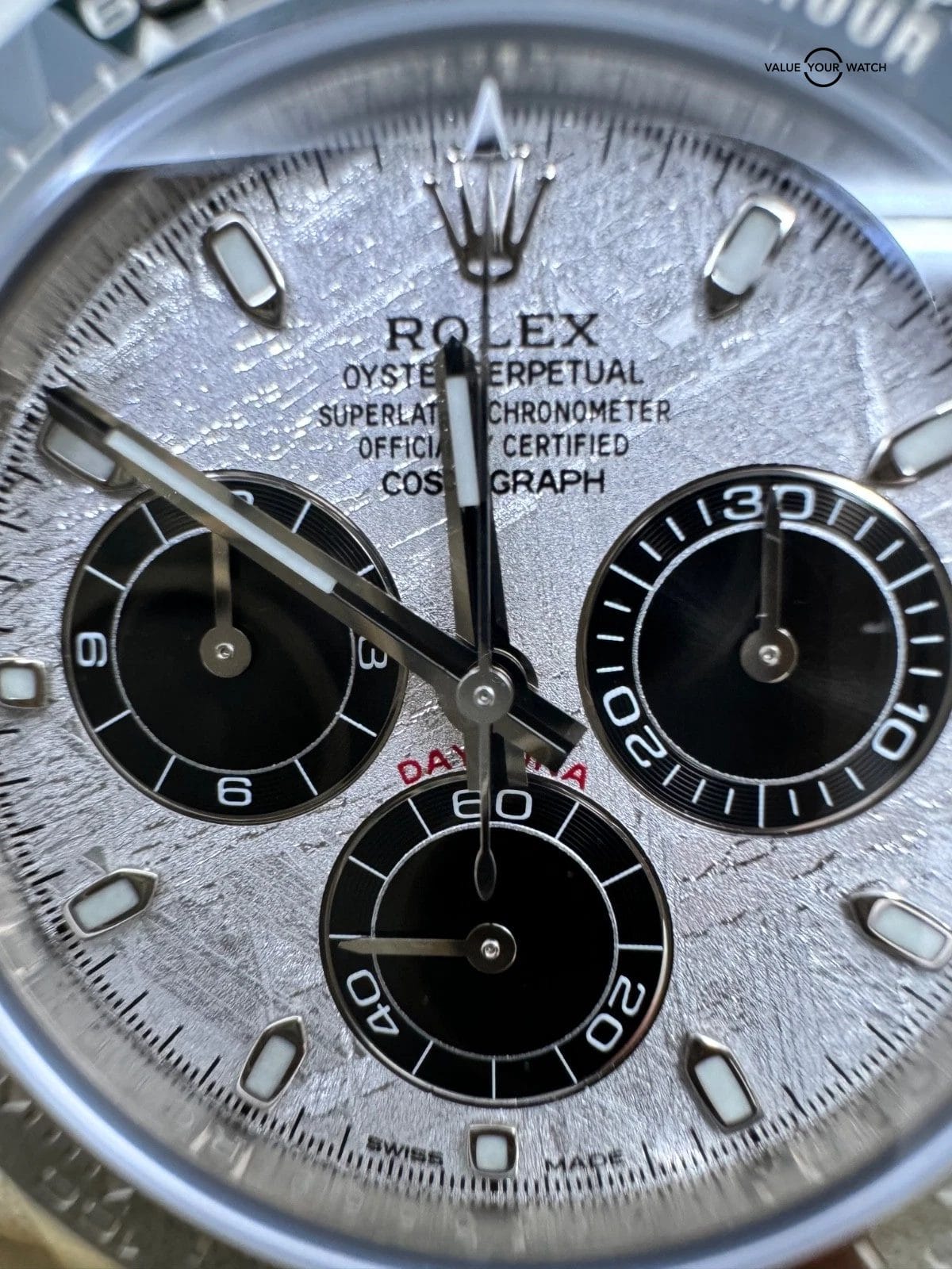 2022 MINT METEORITE Oysterflex White Tag Daytona 18K White Gold Box and Papers - Image 3