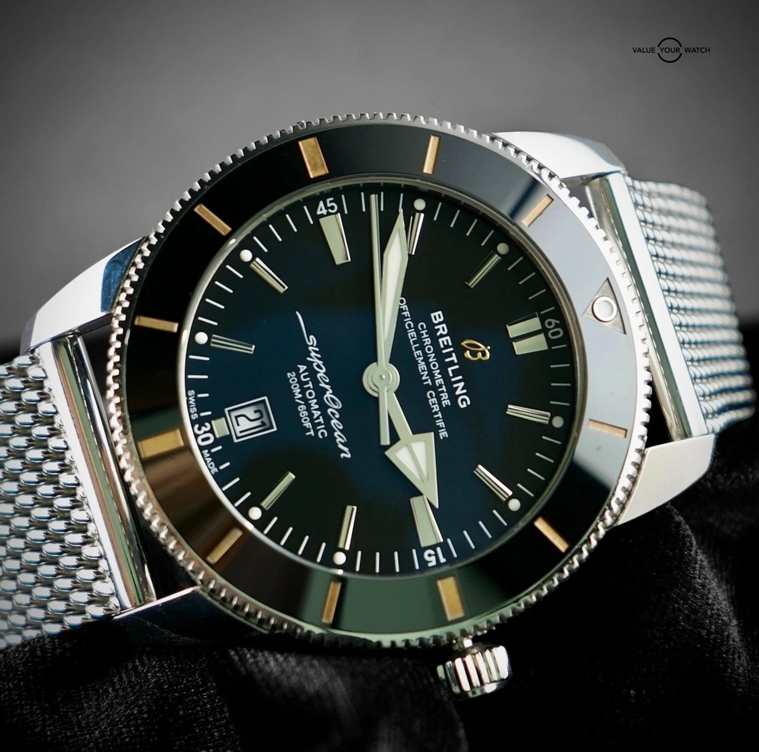 Breitling Superocean 46mm Heritage AB2020, Black Dial, Extra Strap & Buckle - Image 9