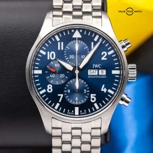 IWC Pilot’s Watch Chronograph Stainless Steel Bracelet Blue Men’s Watch IW377714