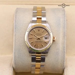 Rolex Lady-Datejust 69173 Gold and Silver Jubilee Bracelet with Gold Bezel