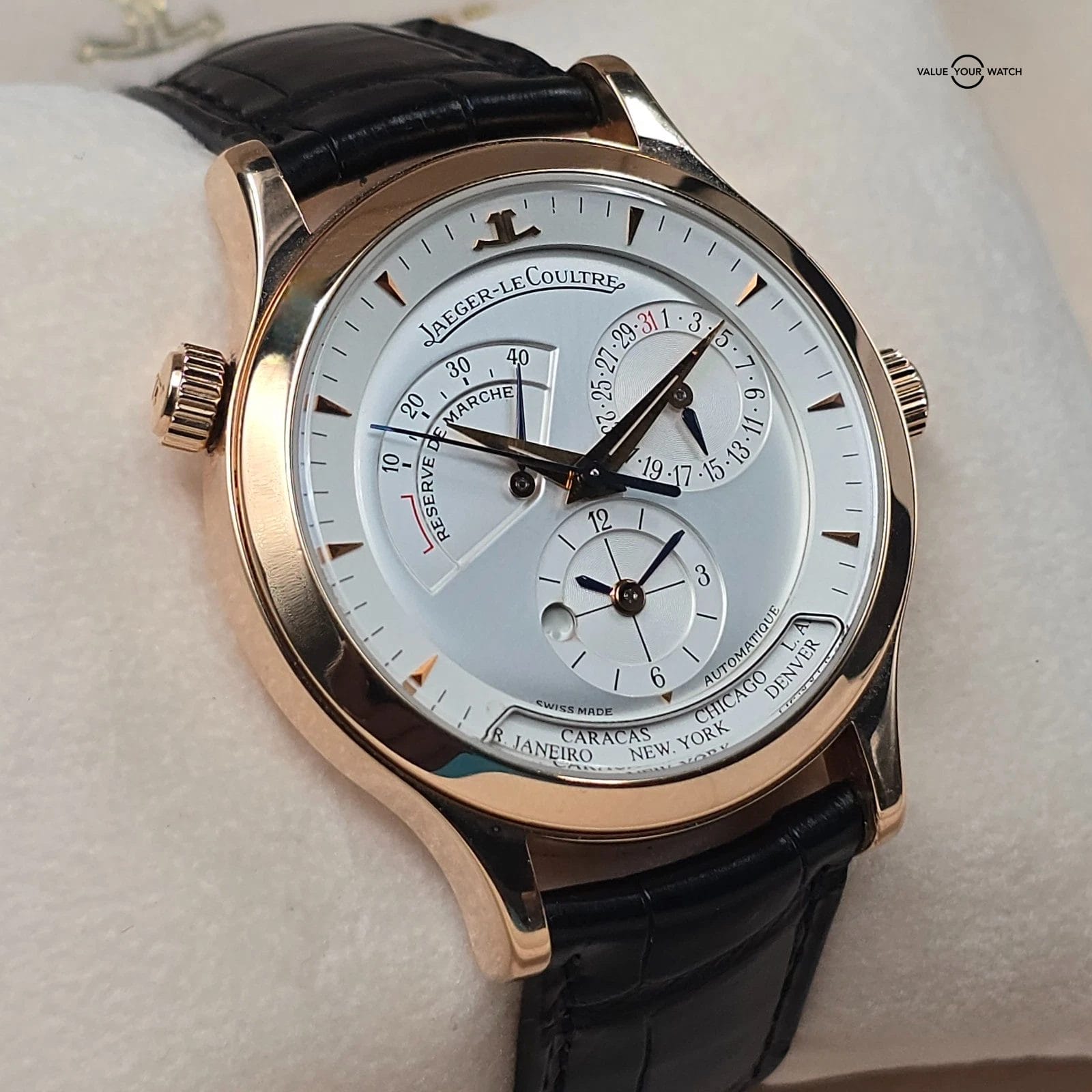 Jaeger LeCoultre Master Control Geographic World Timer in 38mm 18k Gold full set - Image 13