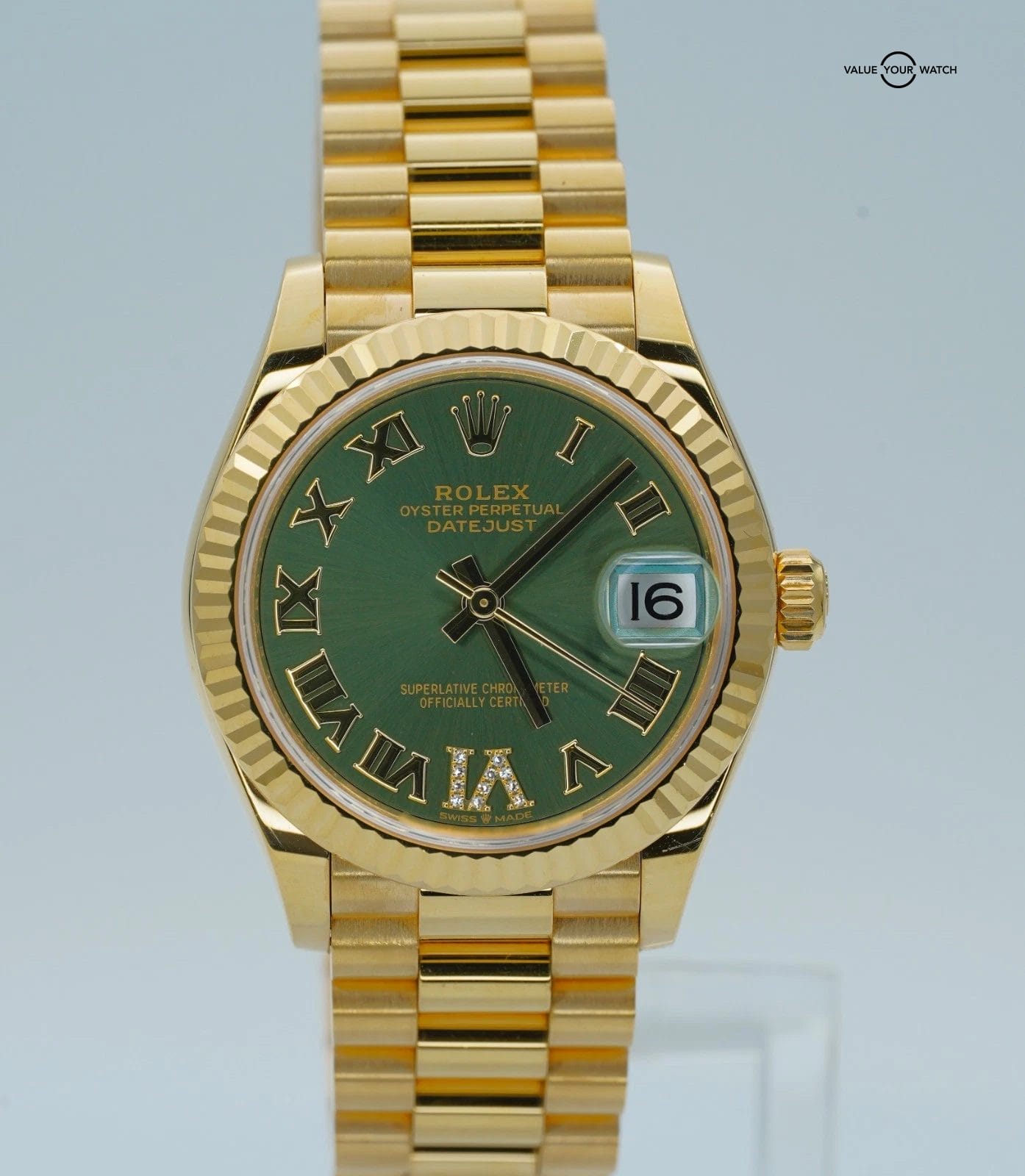 Rolex Datejust President 31mm 278278 Olive Green 18K Yellow Gold BOXES/PAPERS!