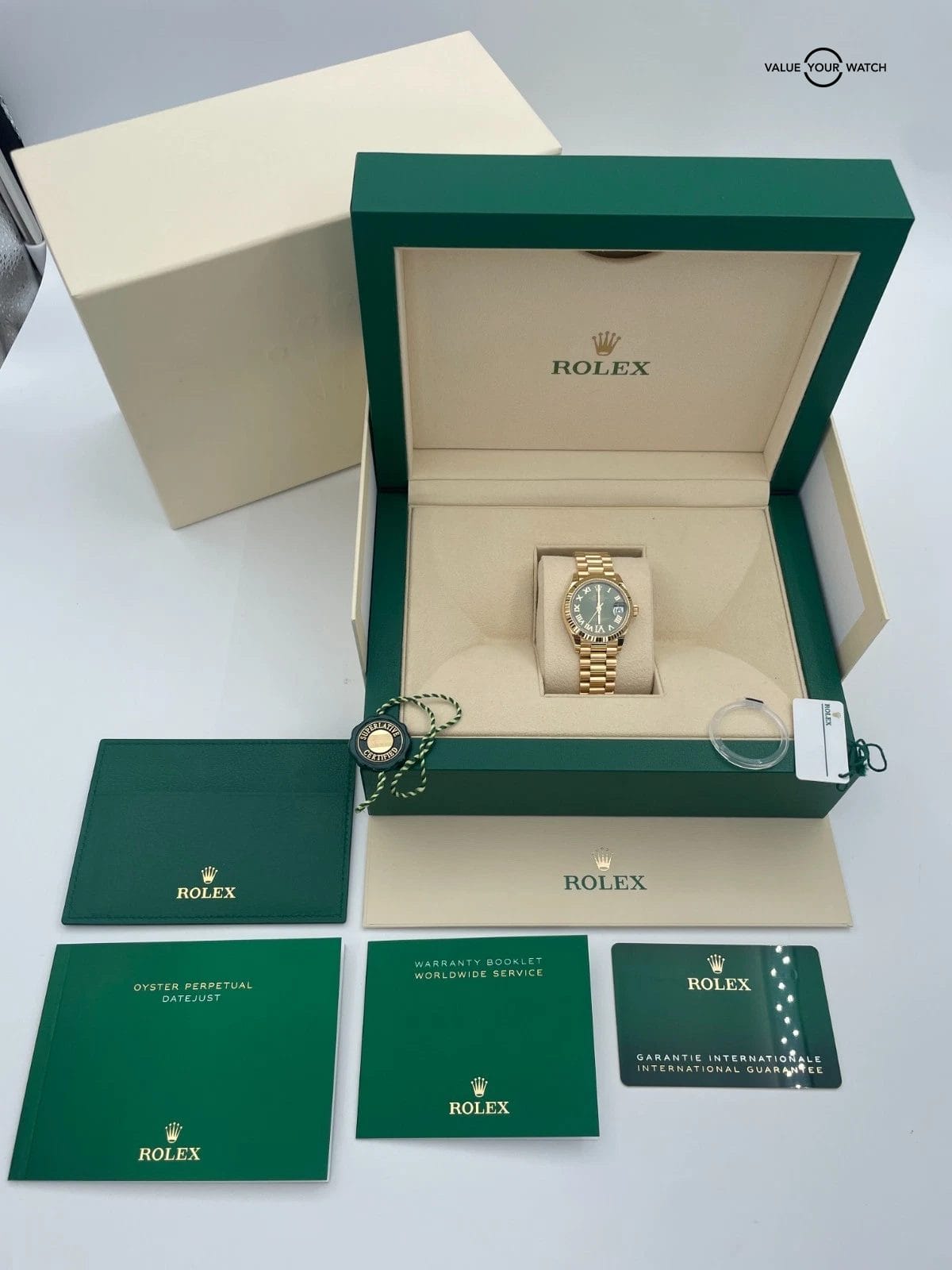 Rolex Datejust President 31mm 278278 Olive Green 18K Yellow Gold BOXES/PAPERS! - Image 4