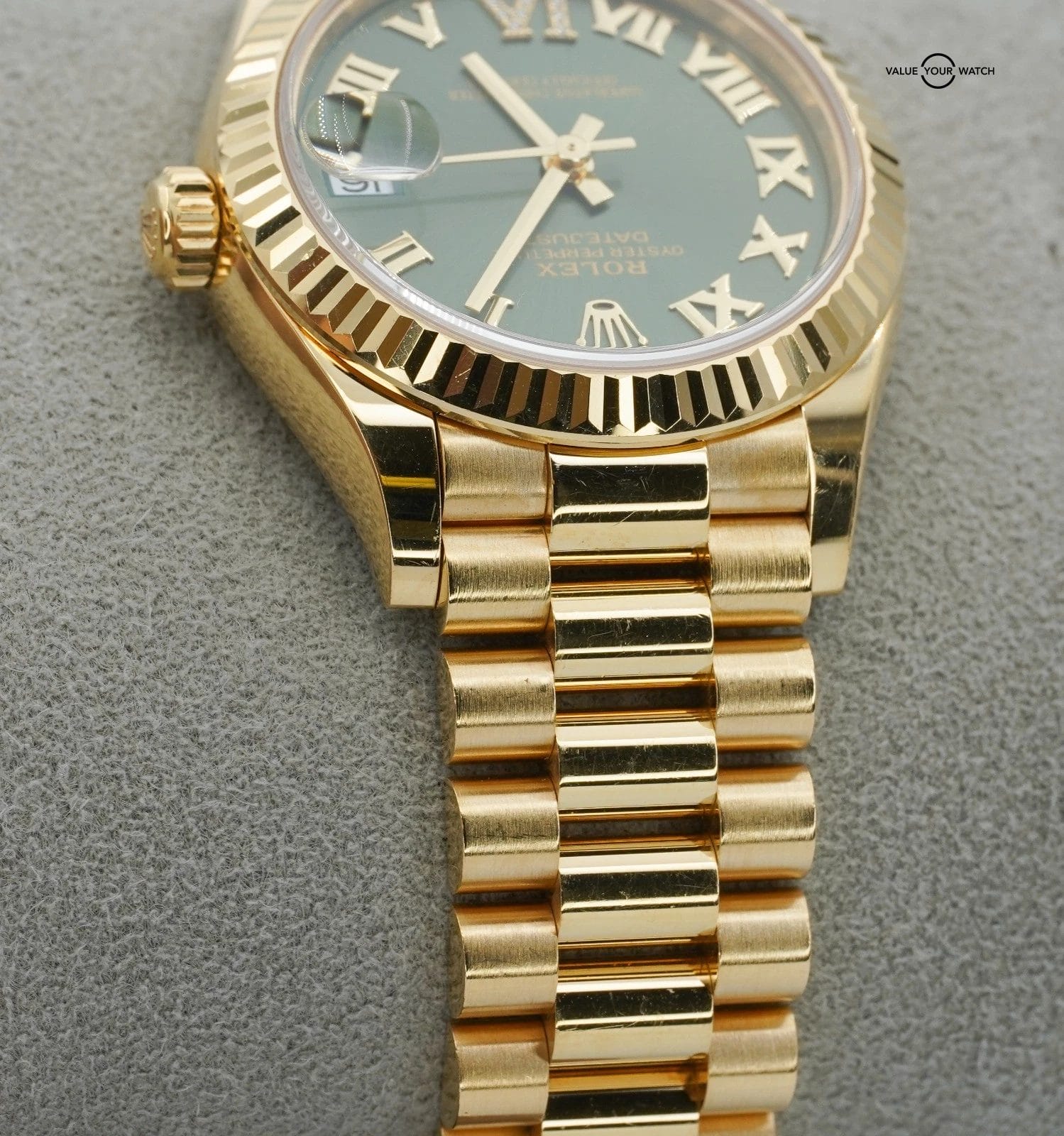 Rolex Datejust President 31mm 278278 Olive Green 18K Yellow Gold BOXES/PAPERS! - Image 8