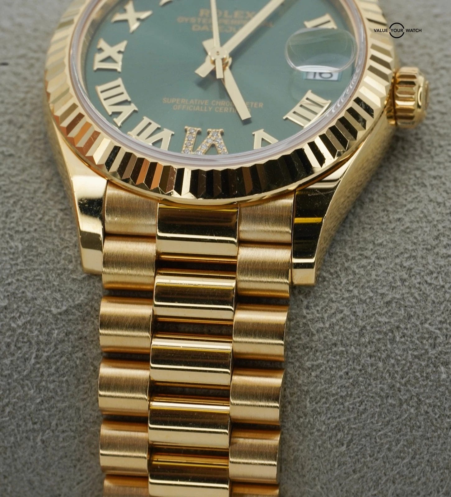 Rolex Datejust President 31mm 278278 Olive Green 18K Yellow Gold BOXES/PAPERS! - Image 9