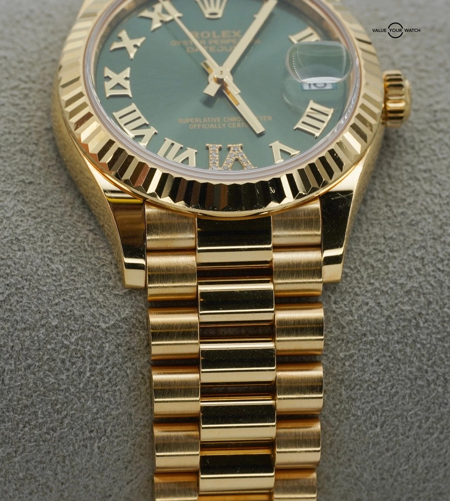 Rolex Datejust President 31mm 278278 Olive Green 18K Yellow Gold BOXES/PAPERS! - Image 10