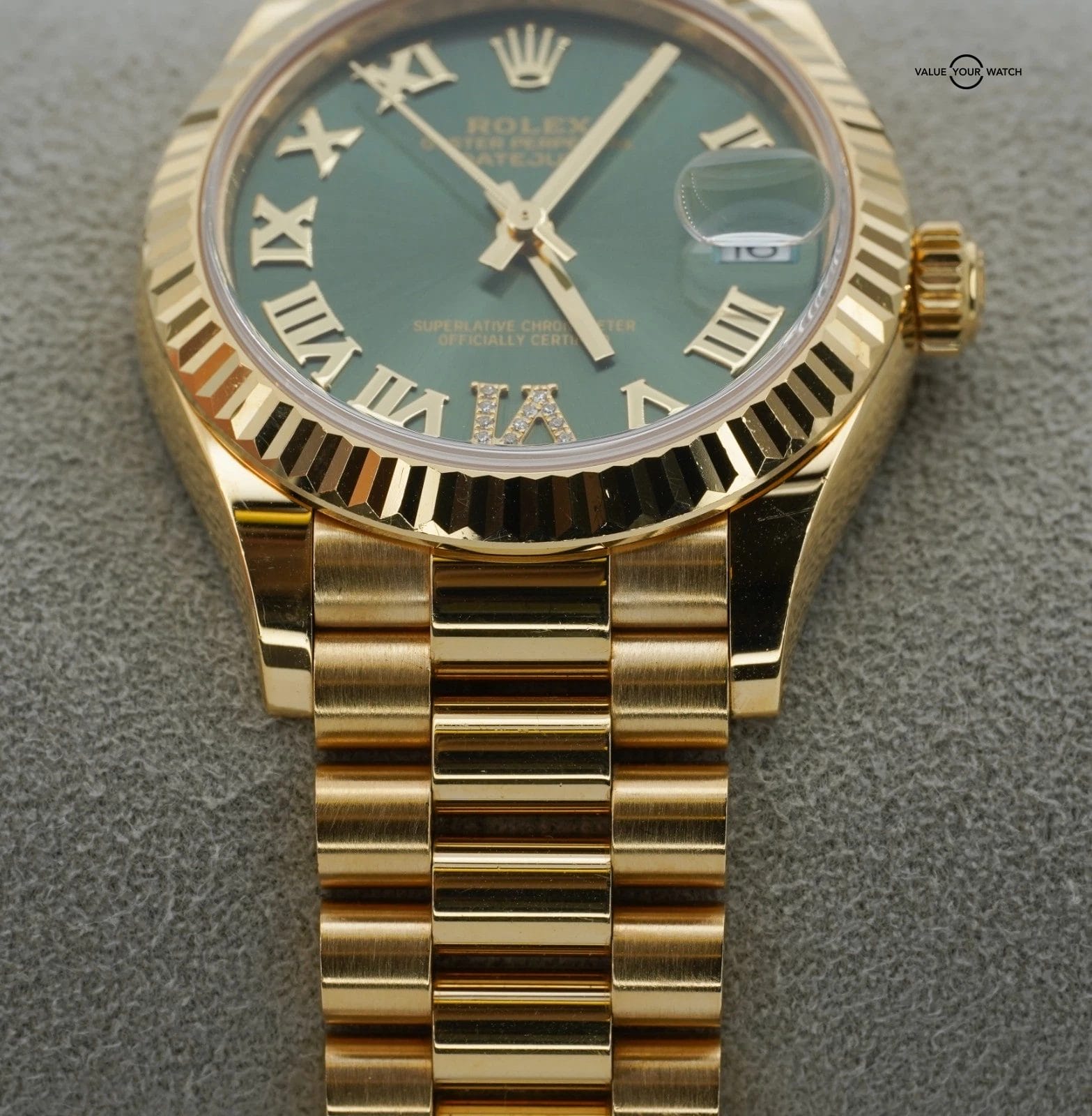 Rolex Datejust President 31mm 278278 Olive Green 18K Yellow Gold BOXES/PAPERS! - Image 13