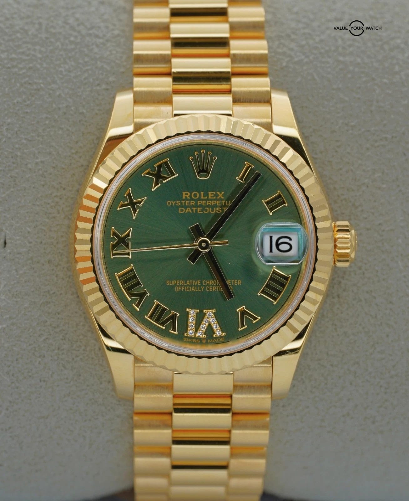 Rolex Datejust President 31mm 278278 Olive Green 18K Yellow Gold BOXES/PAPERS! - Image 17