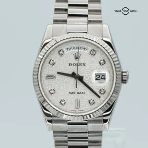 Rolex Day-Date 118239 Diamond Dial 36mm 18K White Gold Fat Buckle BOX/PAPERS!