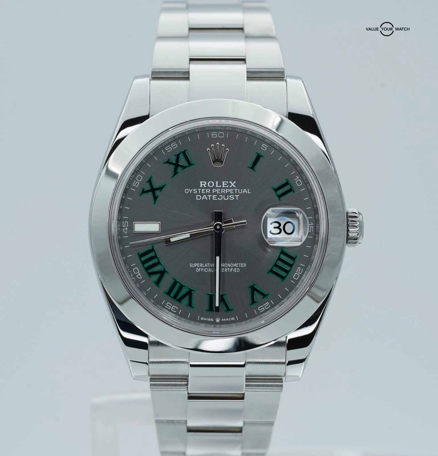 2024 Rolex Datejust 41mm Wimbledon 126300 Stainless Steel BOXES/PAPERS!