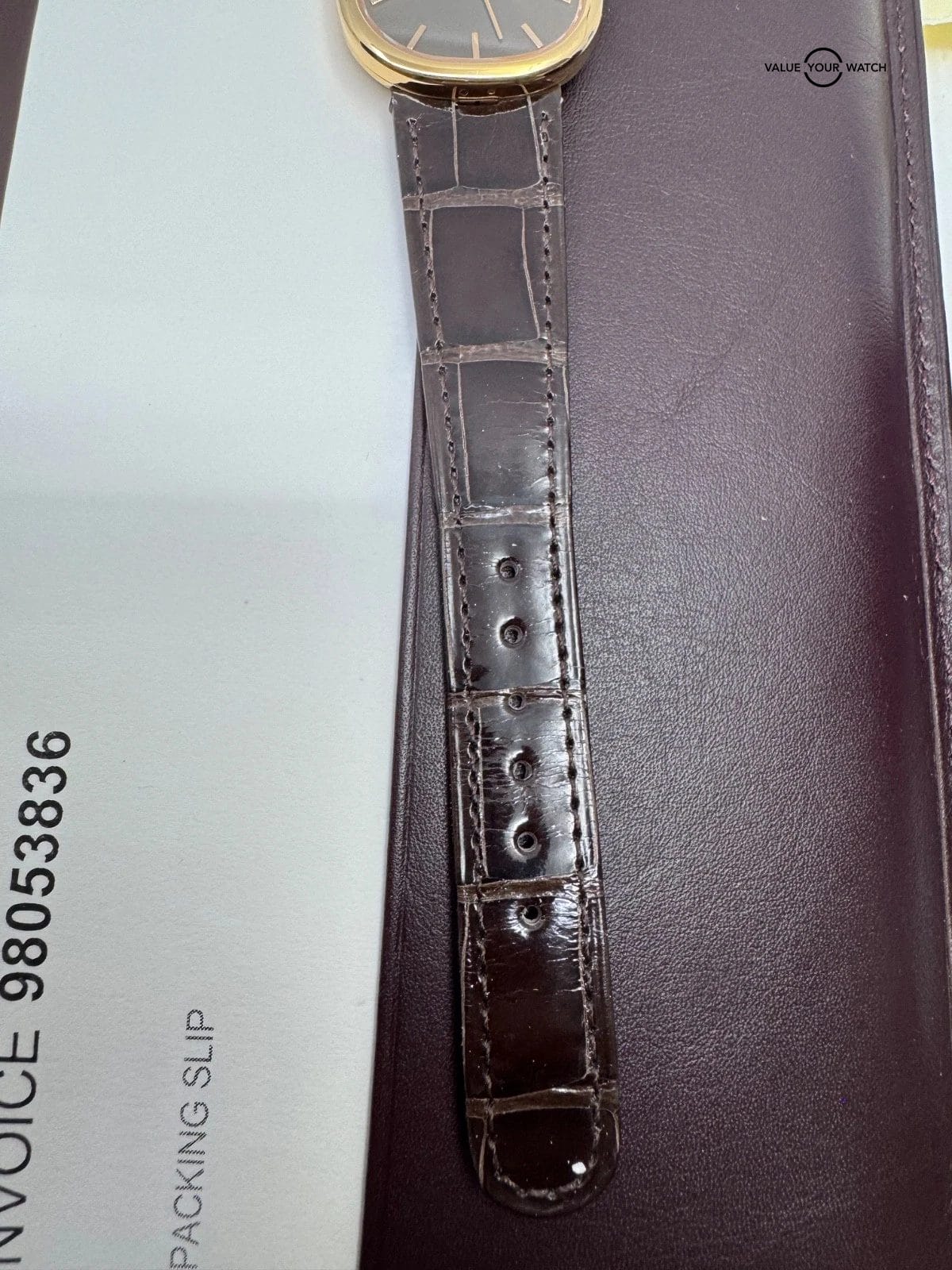 2006 PP SERVICED BOX PAPERS Neo Vintage Rose Gold Chocolate Dial Golden Ellipse - Image 4