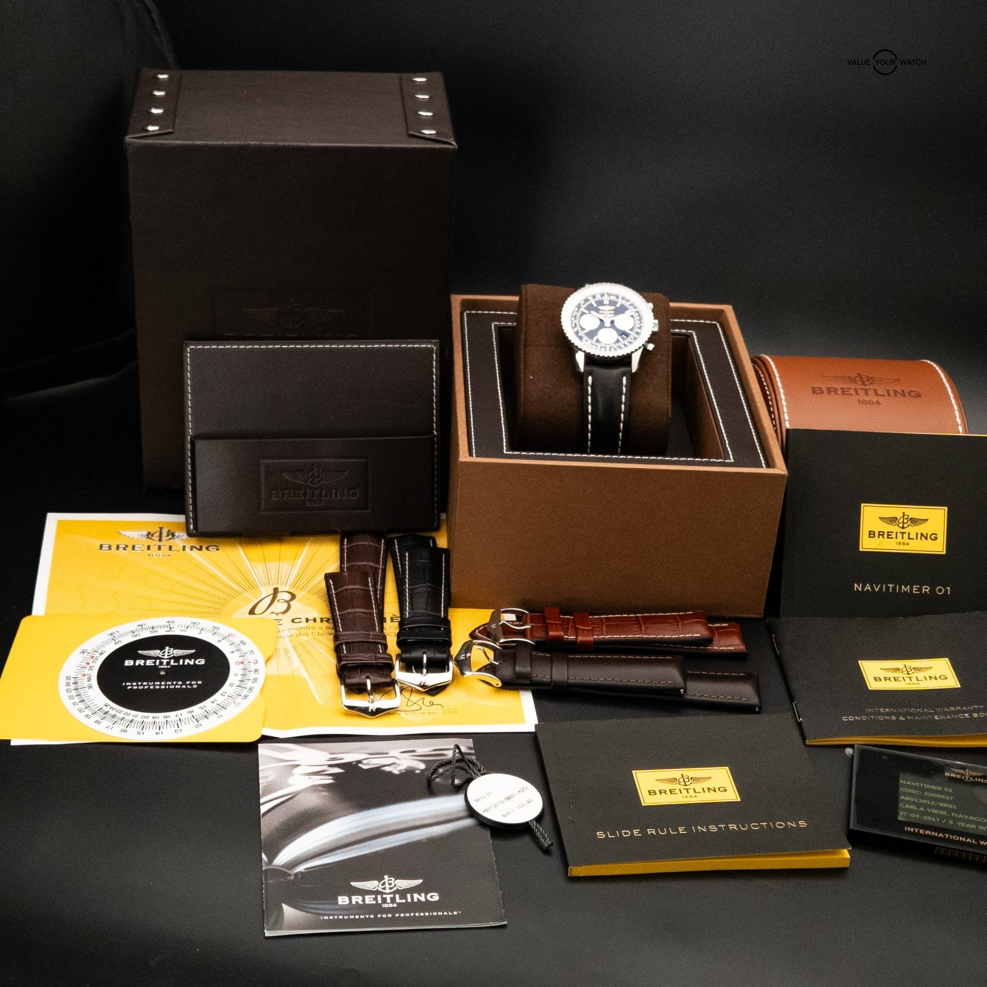 Breitling Navitimer 01 2017 43mm Complete Set - Watch | Papers | Box |+ 4 Extra Straps | AB0120 - Image 2