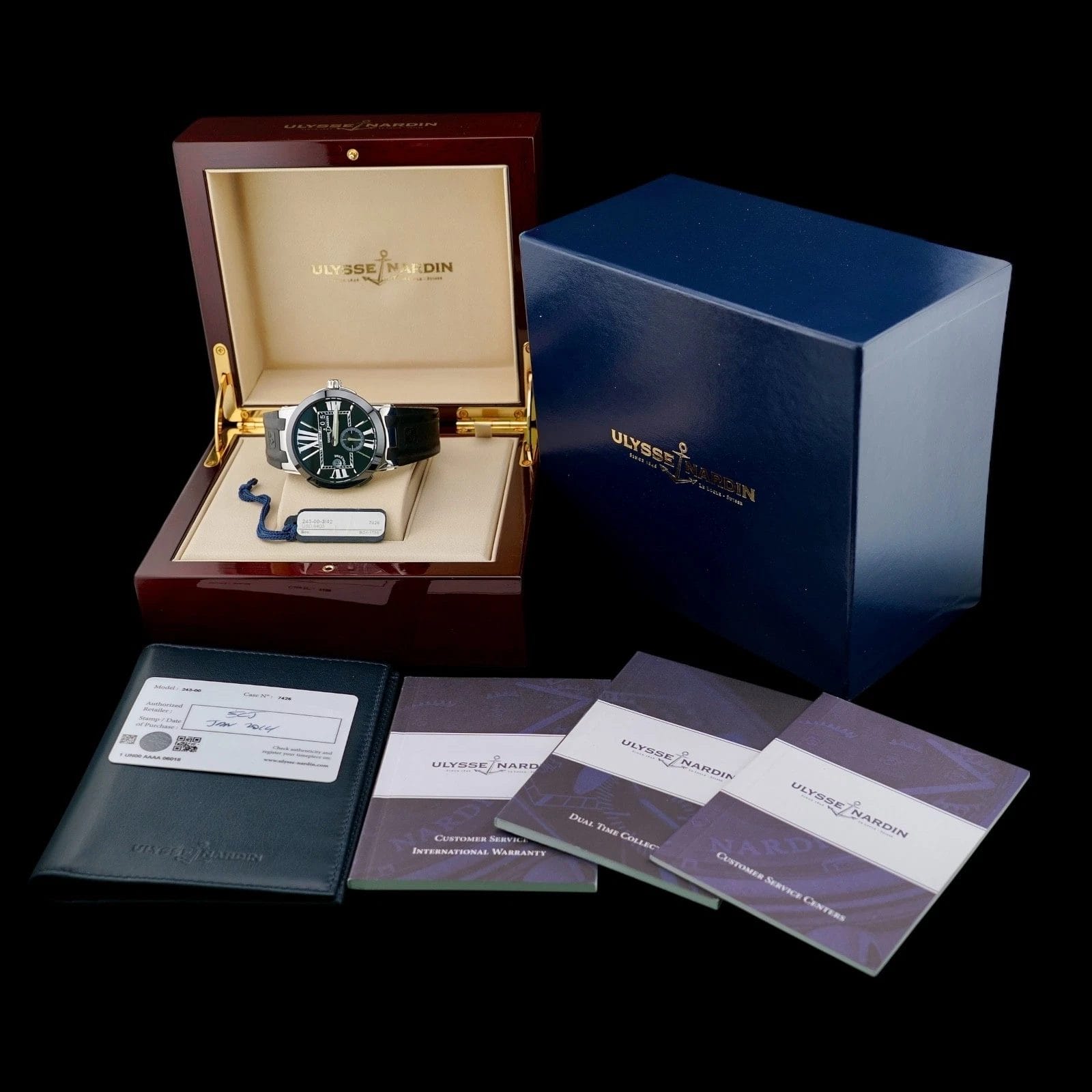 Ulysse Nardin Executive Dual Time 243-00, 43mm, Full Set, Steel & Black Ceramic - Image 4