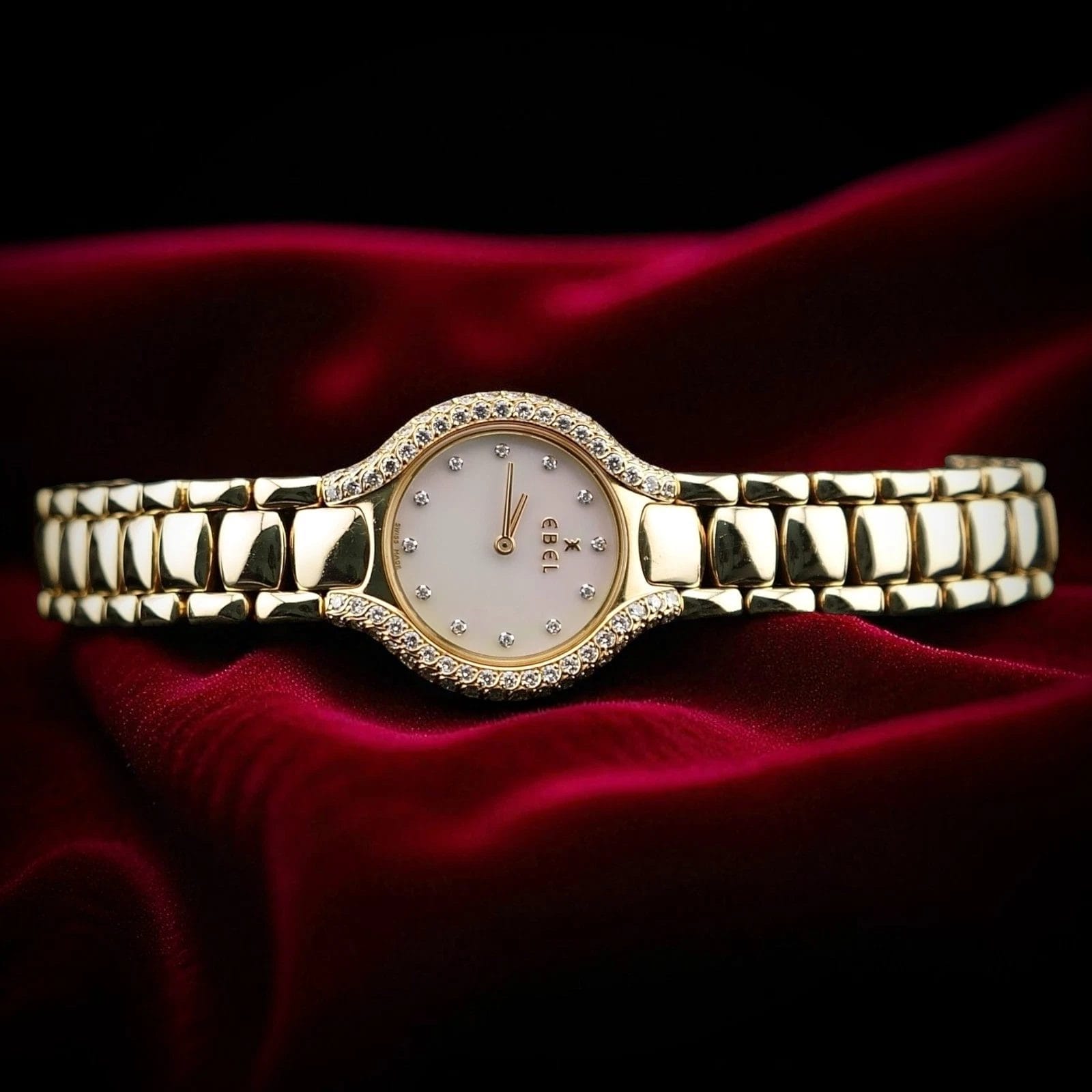 Ebel Beluga 18k Gold 24mm Diamond Watch Bracelet w/ Mother of Pearl Dial 866969 - Image 4