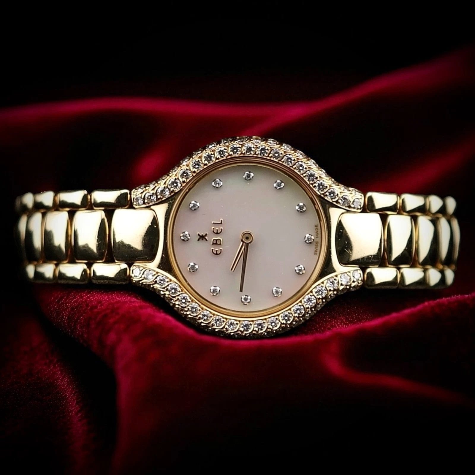 Ebel Beluga 18k Gold 24mm Diamond Watch Bracelet w/ Mother of Pearl Dial 866969 - Image 10