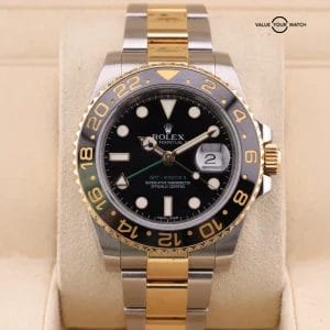 Rolex GMT-Master II 40mm Two-Tone Black Dial 116713LN 2013 Card 18k gold