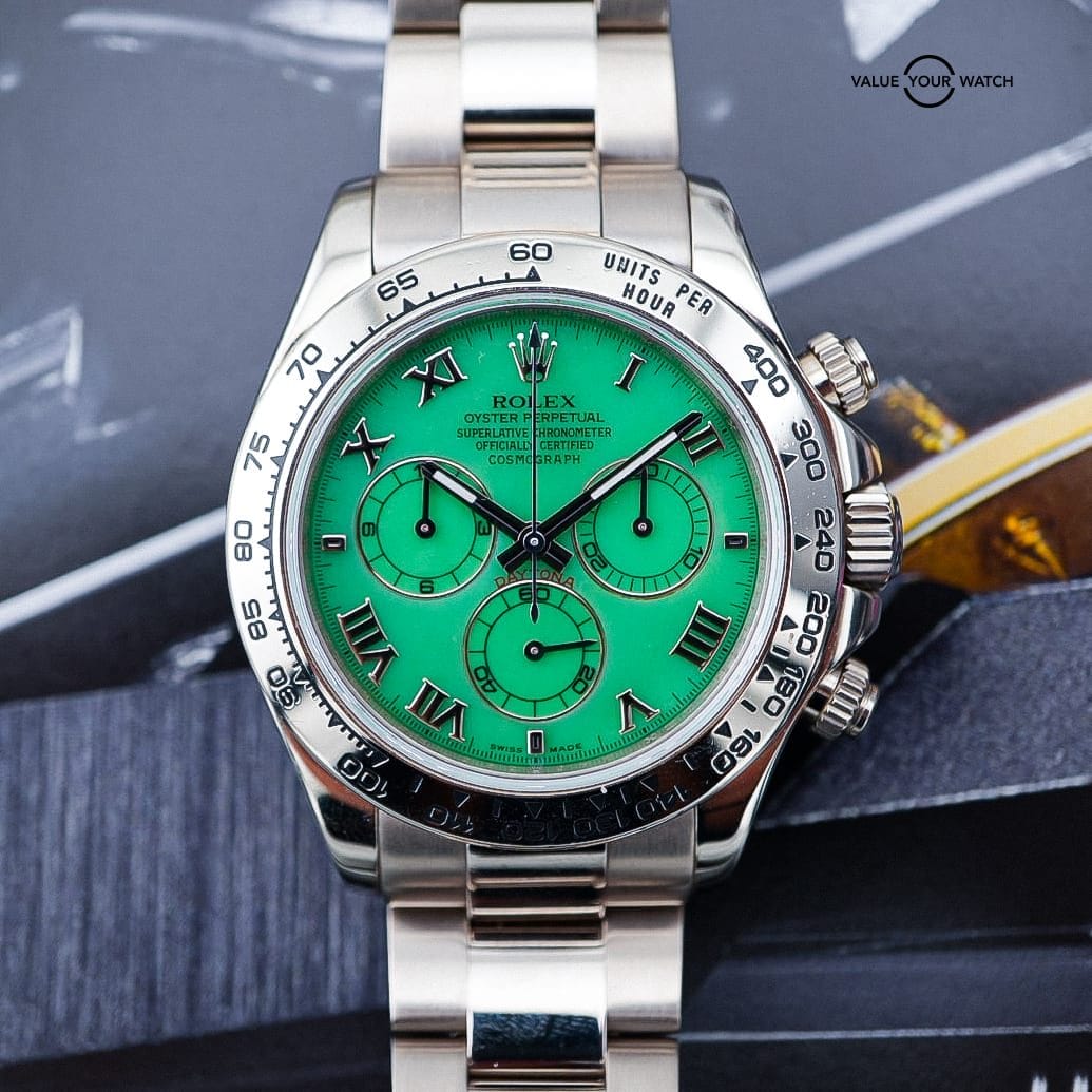 2008 Full Set Rolex Daytona Beach Green Dial 116509 On Bracelet