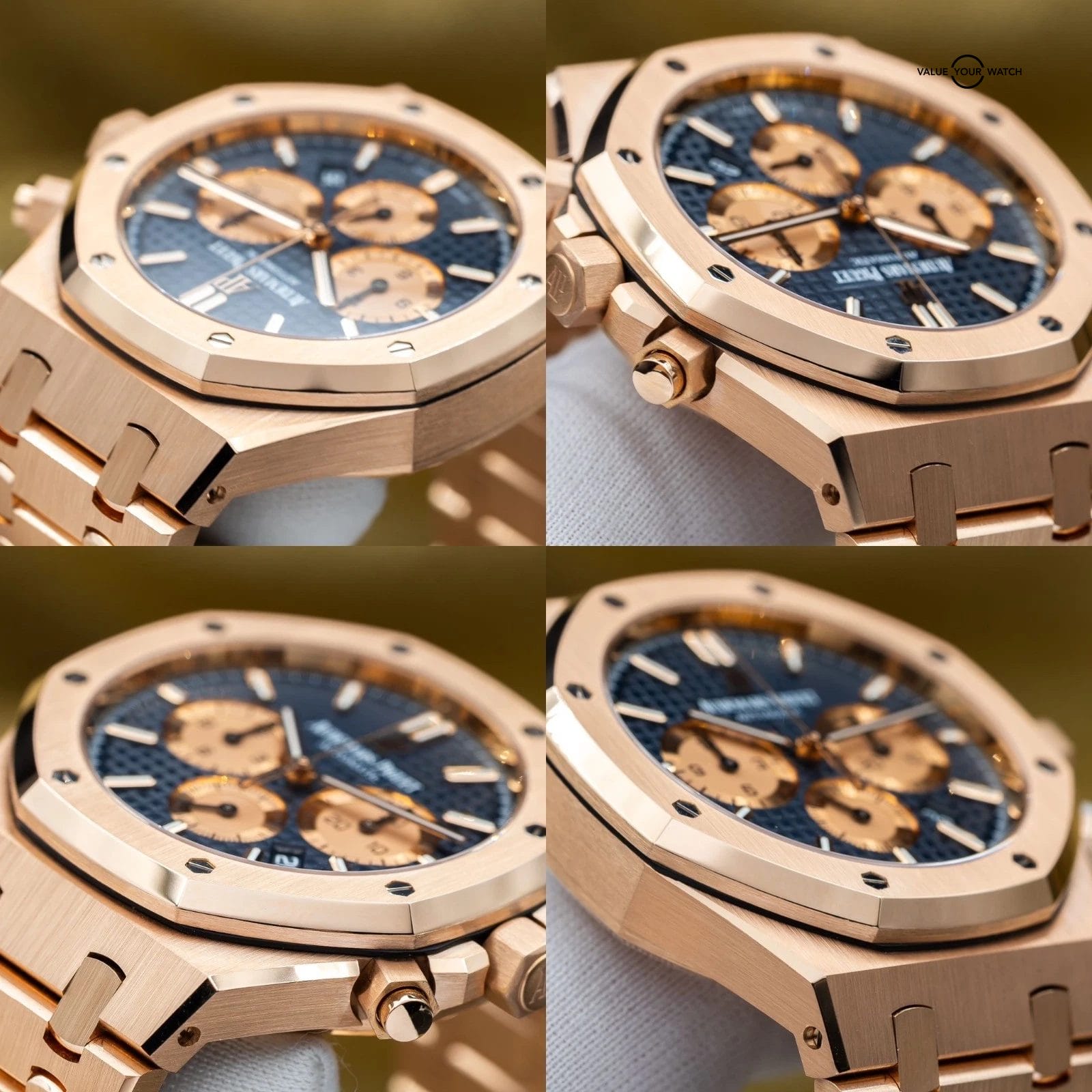 Audemars Piguet Royal Oak Chronograph 41mm Rose Gold Blue Dial 26331OR Full Set - Image 12