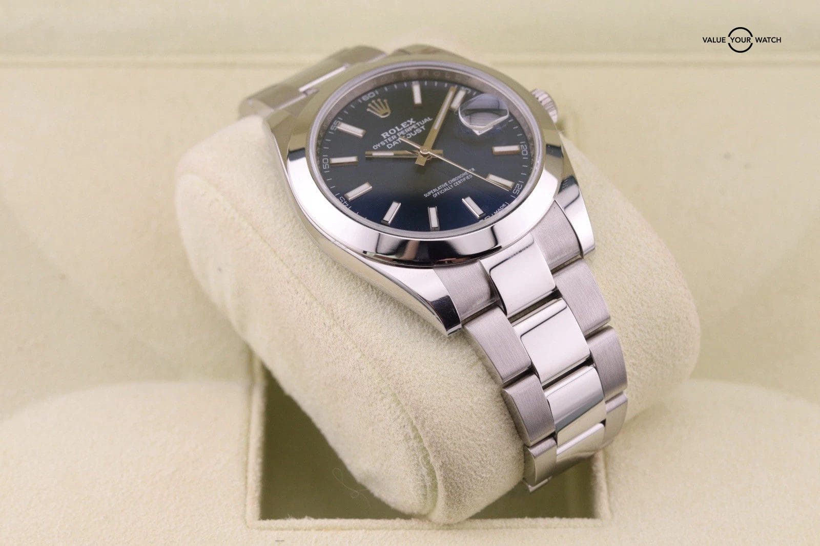 Rolex Datejust 41 | ref. 126300 | Blue Dial Oyster Bracelet with Silver Bezel - Image 12