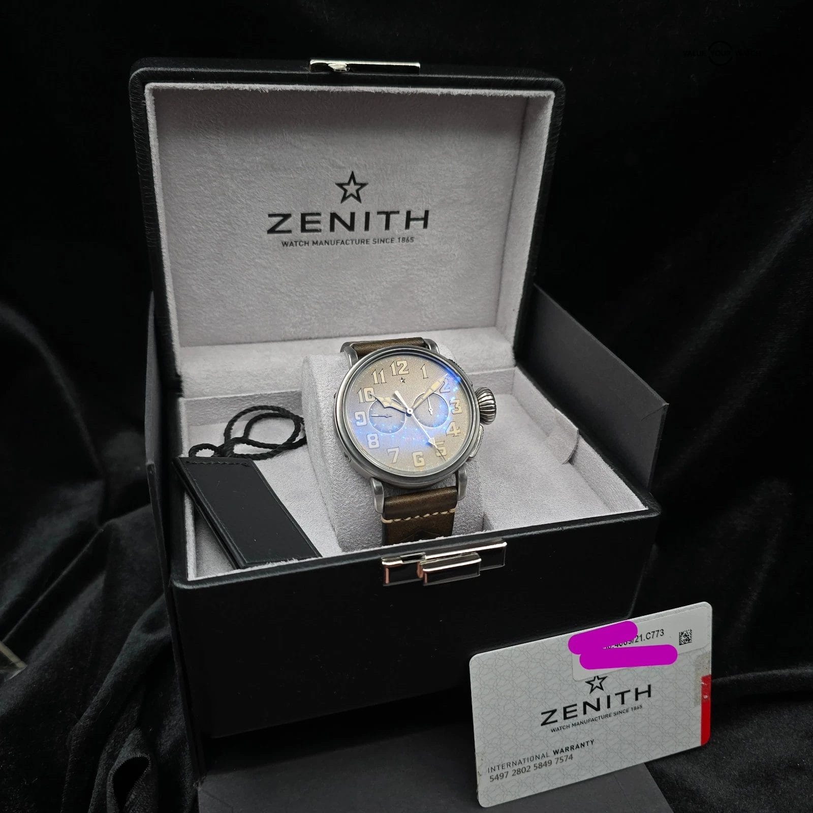 Zenith Pilot Type 20 Chronograph Ton Up steel/leather, Limited Edition full set! - Image 2