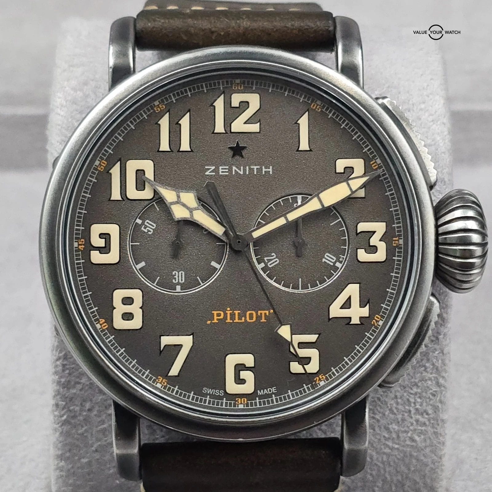 Zenith Pilot Type 20 Chronograph Ton Up steel/leather, Limited Edition full set!