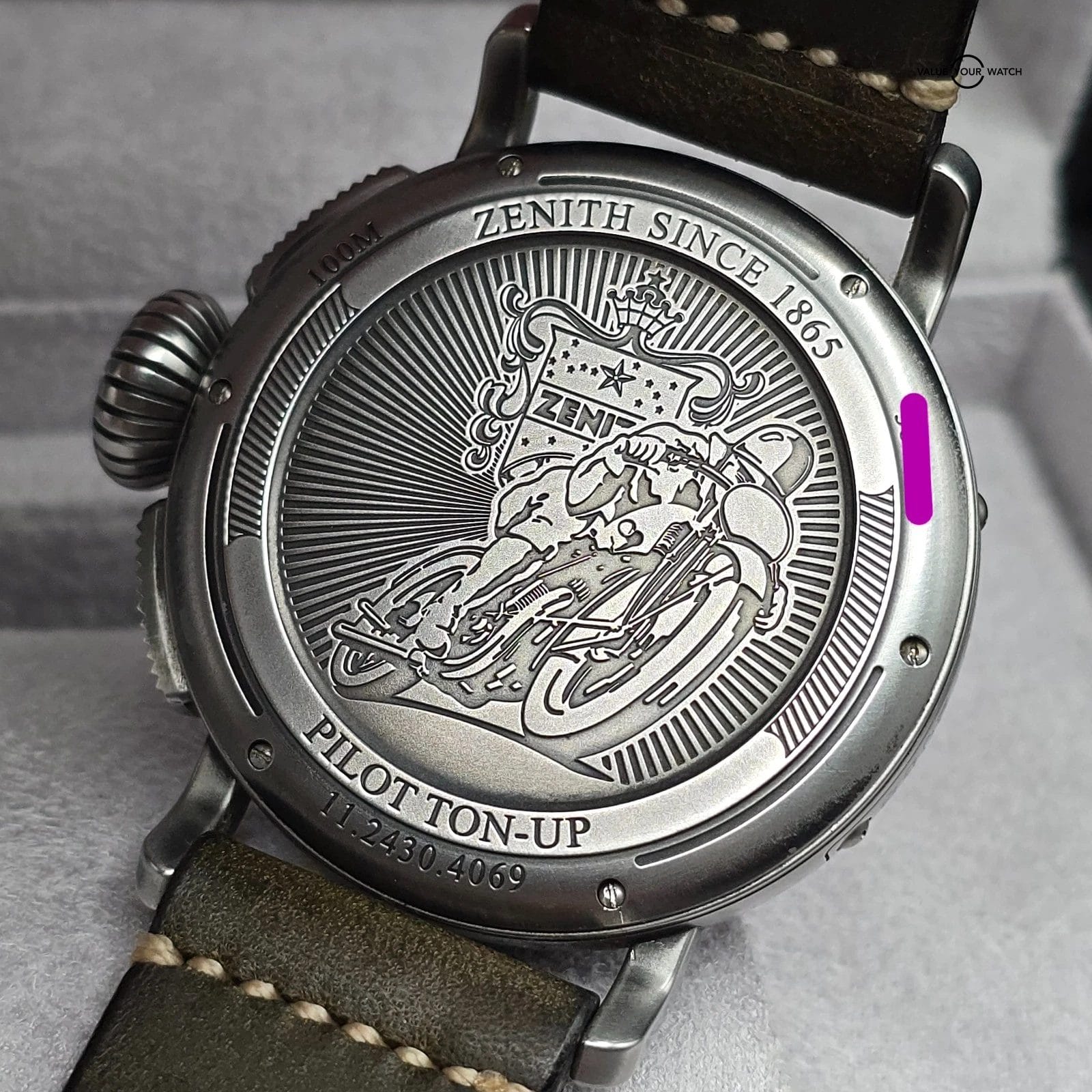 Zenith Pilot Type 20 Chronograph Ton Up steel/leather, Limited Edition full set! - Image 5