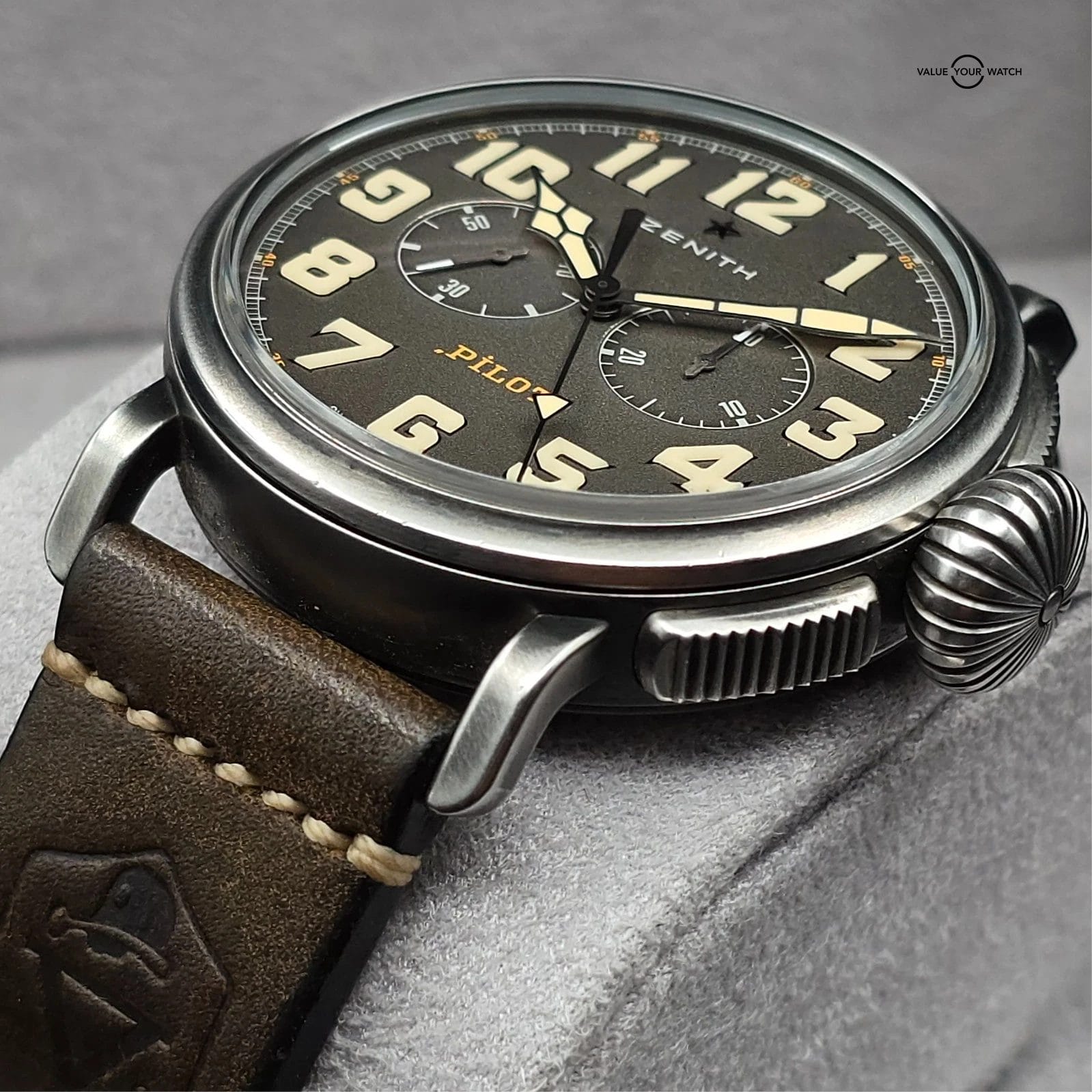 Zenith Pilot Type 20 Chronograph Ton Up steel/leather, Limited Edition full set! - Image 8