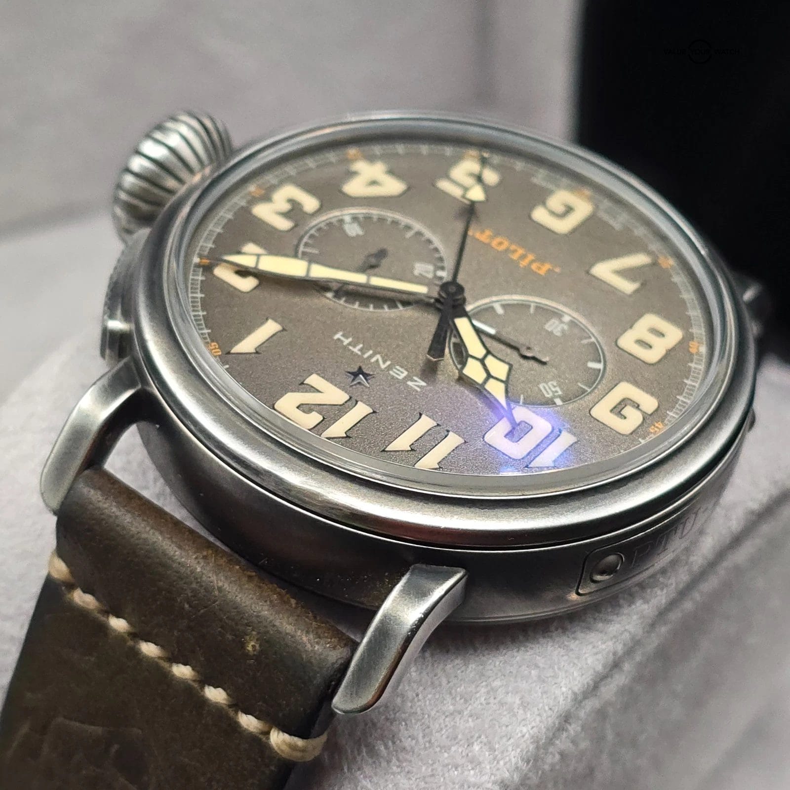 Zenith Pilot Type 20 Chronograph Ton Up steel/leather, Limited Edition full set! - Image 10