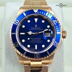 Rolex Submariner Date, 18k Yellow Gold with Blue dial, circa 2002