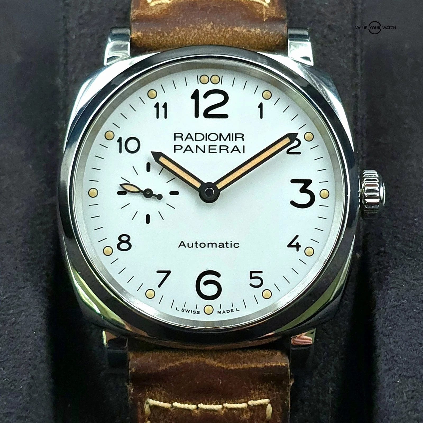 Panerai Radiomir White Dial Solid Lugs Extra Straps! PAM00655 Pam 655