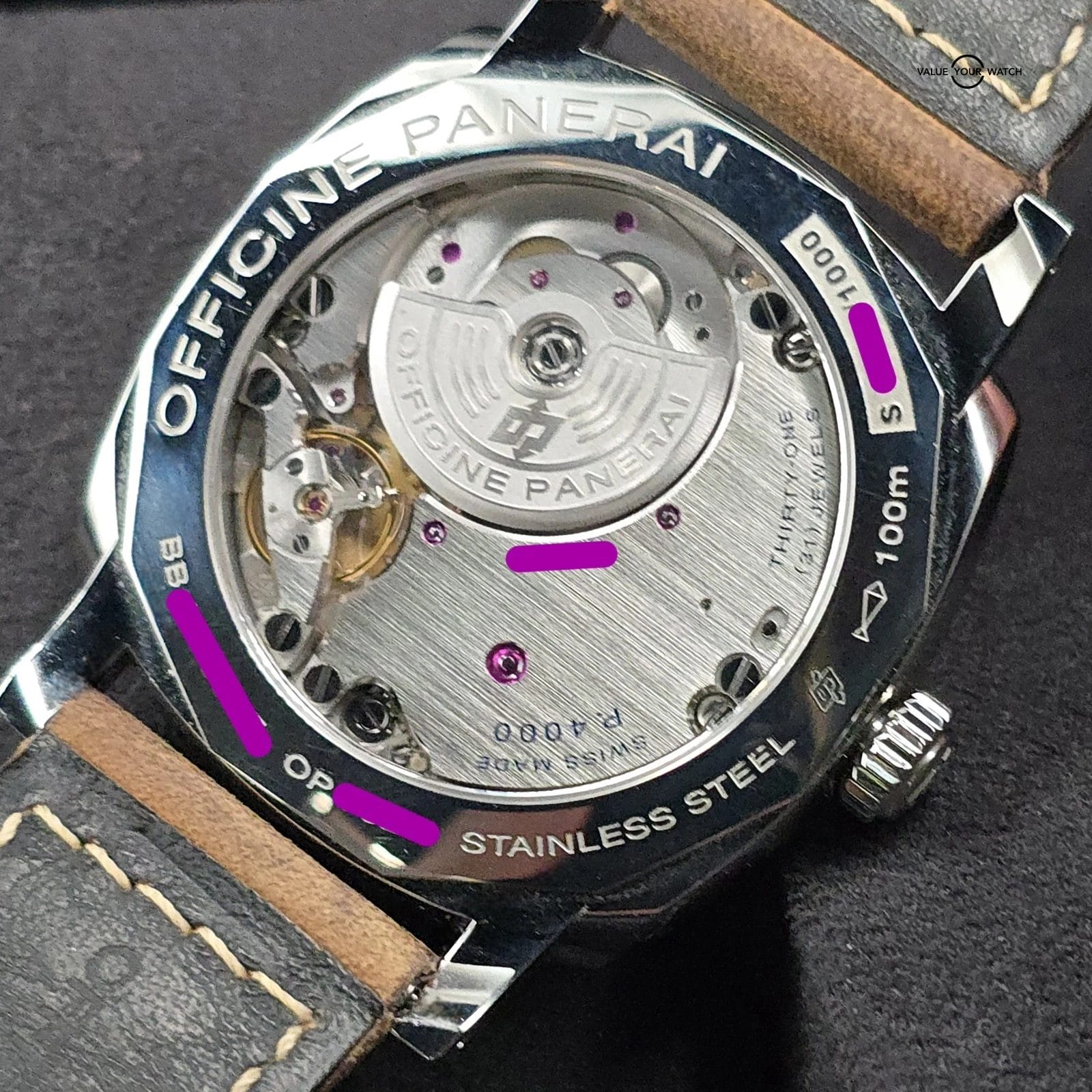 Panerai Radiomir White Dial Solid Lugs Extra Straps! PAM00655 Pam 655 - Image 4