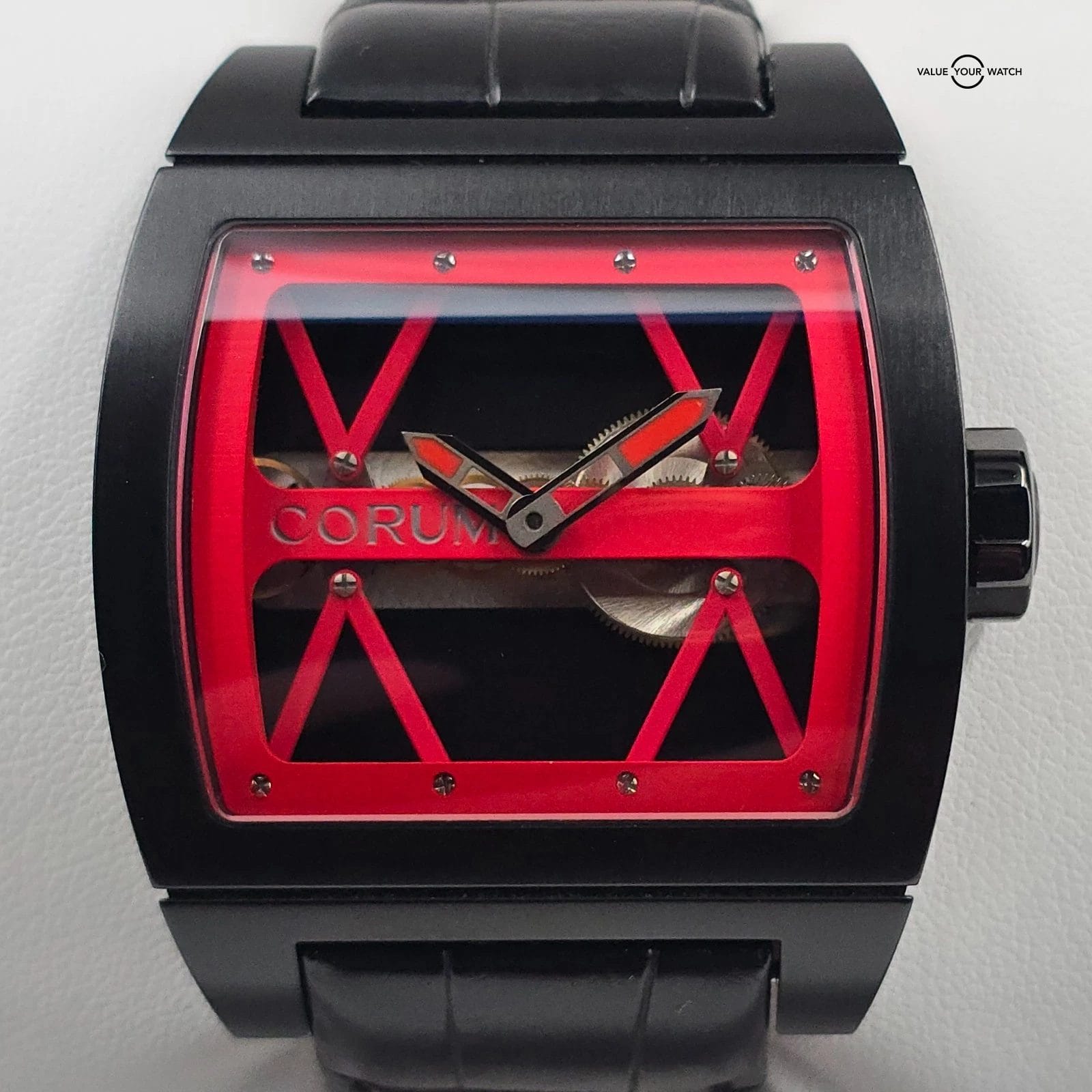 Corum Bridges Ti-Bridge Titanium Black/red Limited Edition Full set Serviced! - Image 4