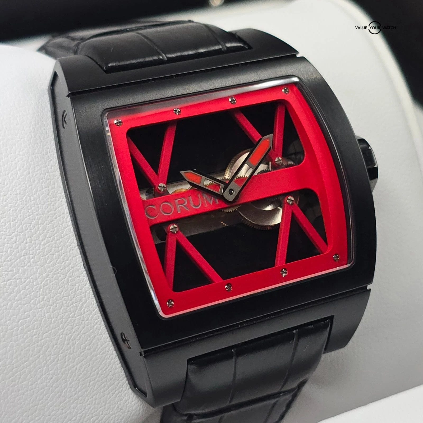 Corum Bridges Ti-Bridge Titanium Black/red Limited Edition Full set Serviced!