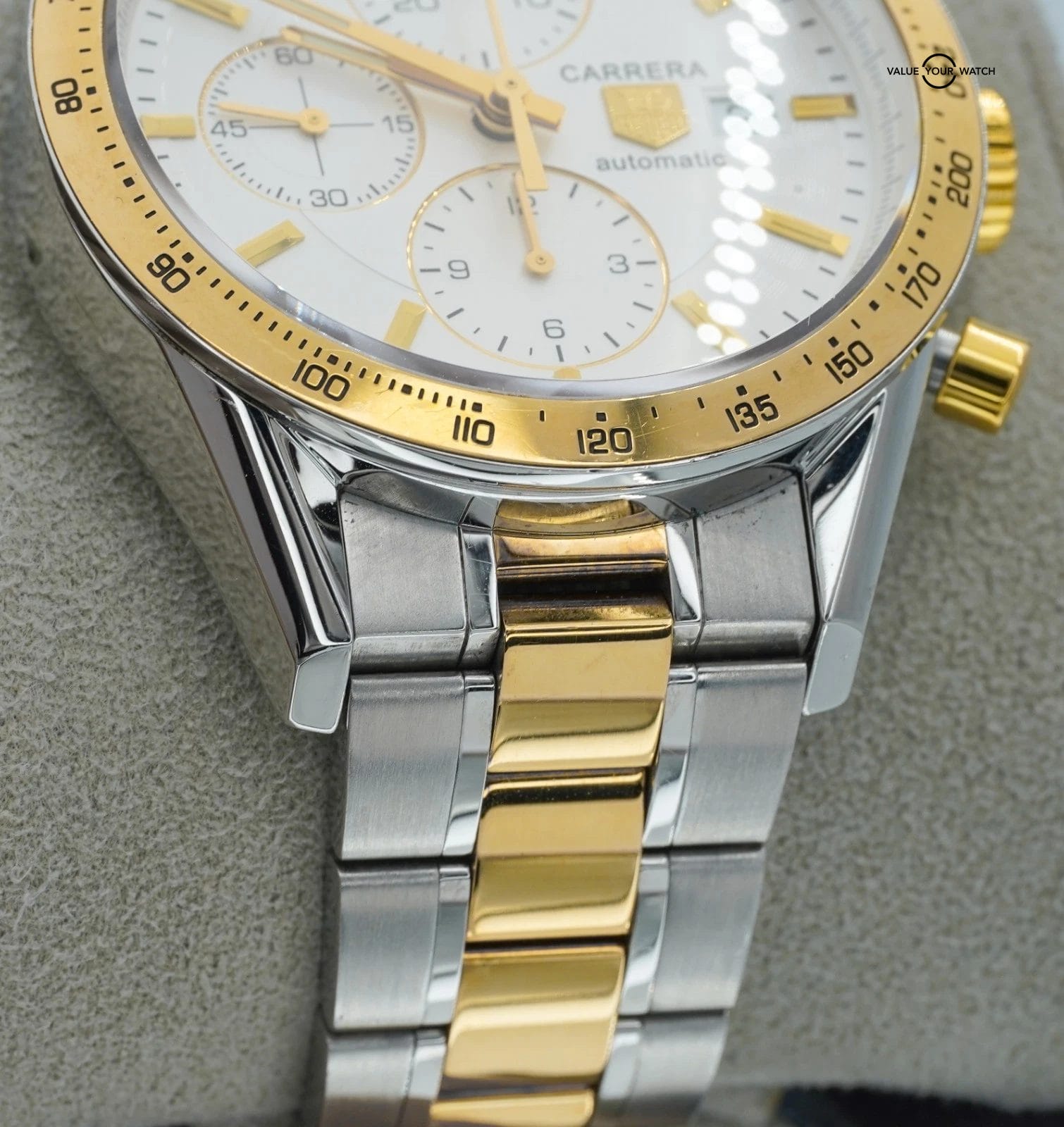 Tag Heuer Carrera Steel Yellow Gold Chronograph 41mm CV2050! - Image 9