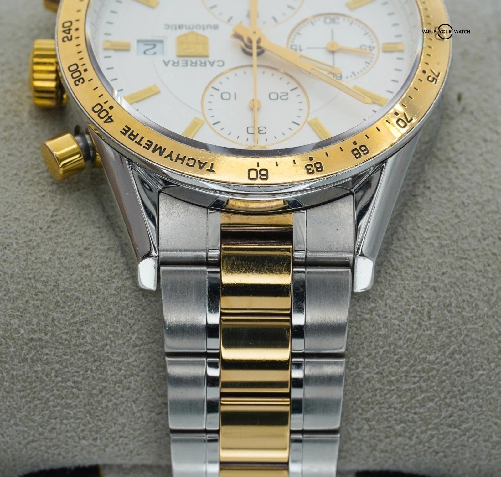 Tag Heuer Carrera Steel Yellow Gold Chronograph 41mm CV2050! - Image 12
