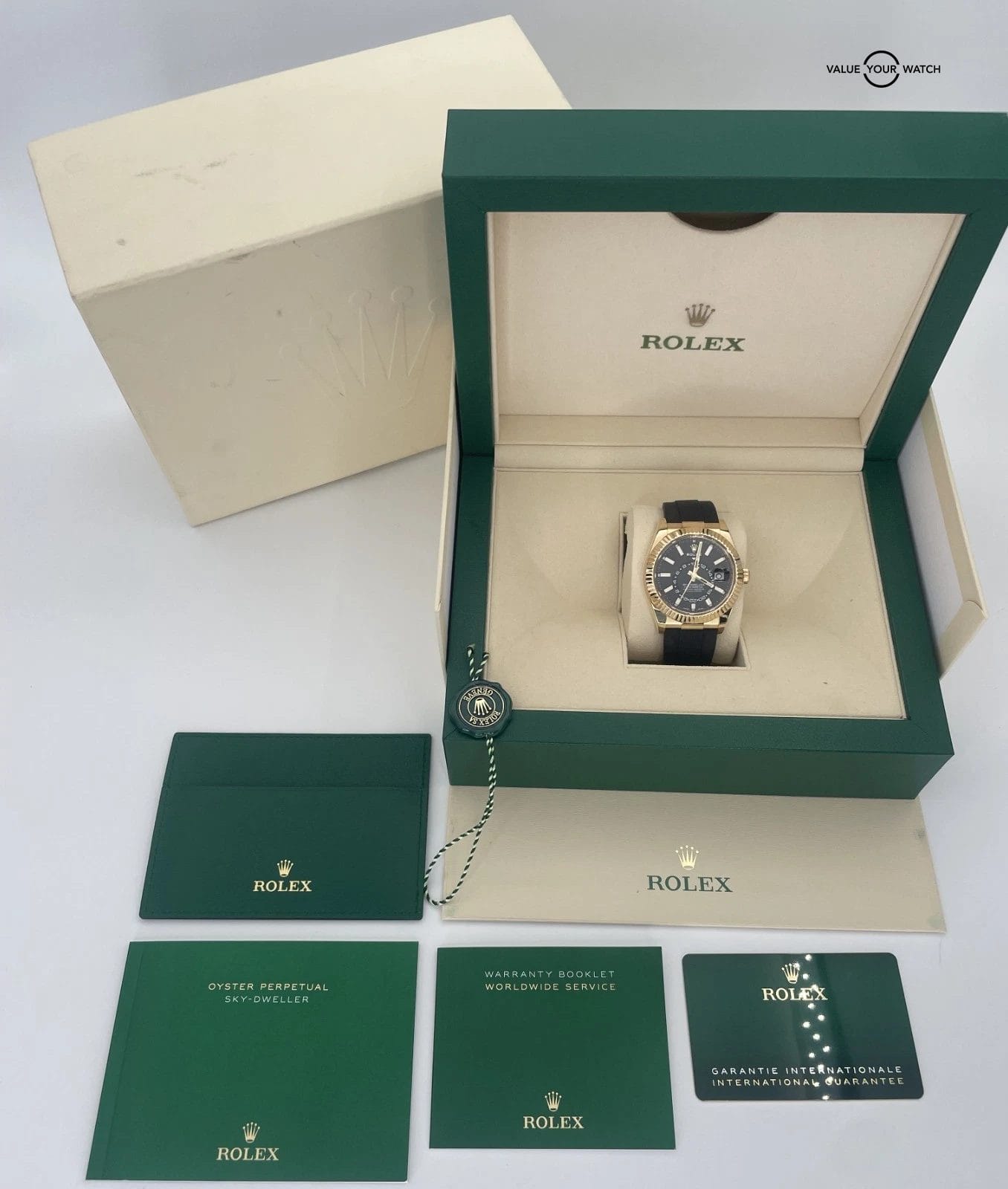 Rolex Sky-Dweller 42mm Yellow Gold Black Dial 326238 Oysterflex BOXES/PAPERS! - Image 2