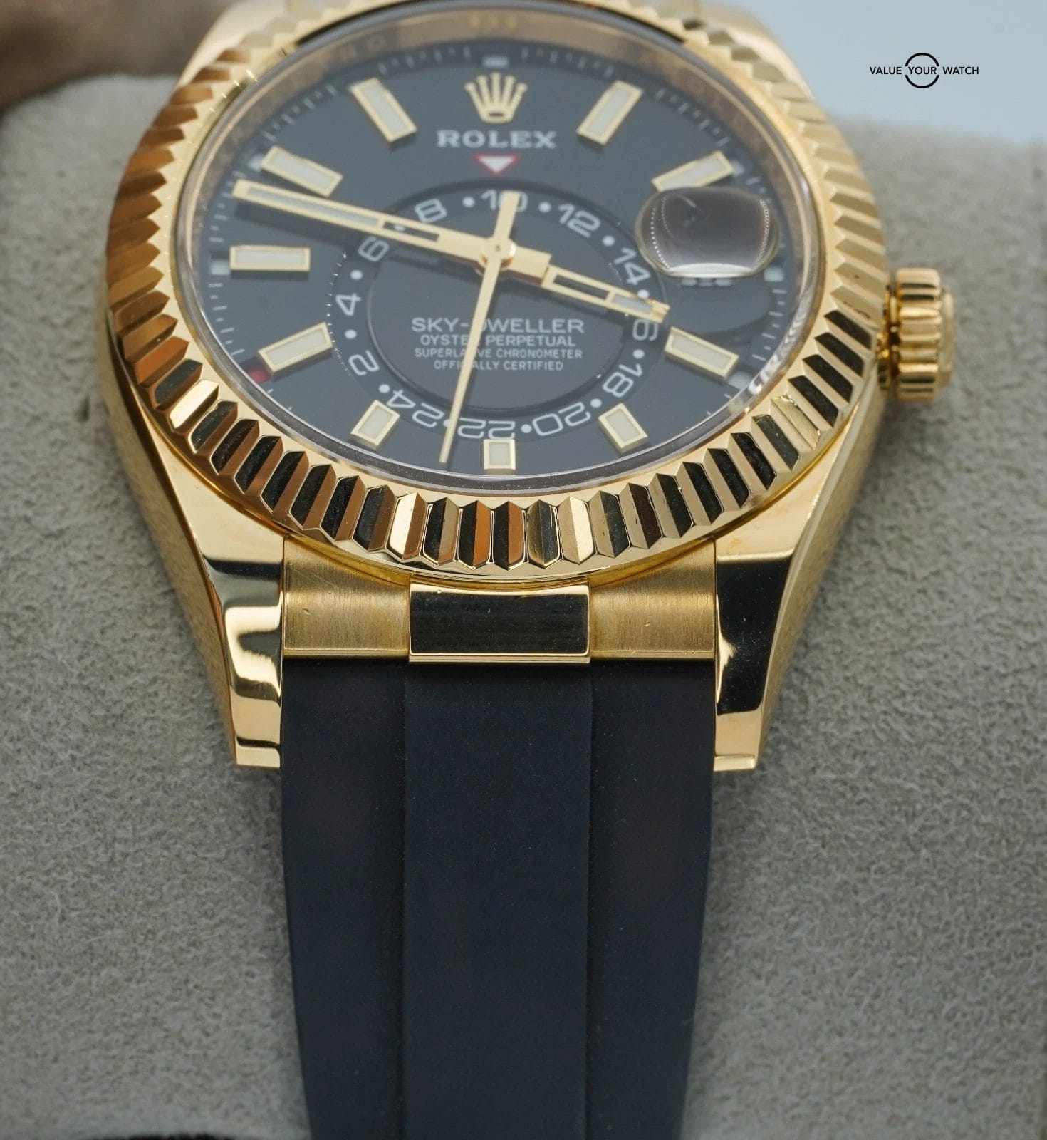 Rolex Sky-Dweller 42mm Yellow Gold Black Dial 326238 Oysterflex BOXES/PAPERS! - Image 11