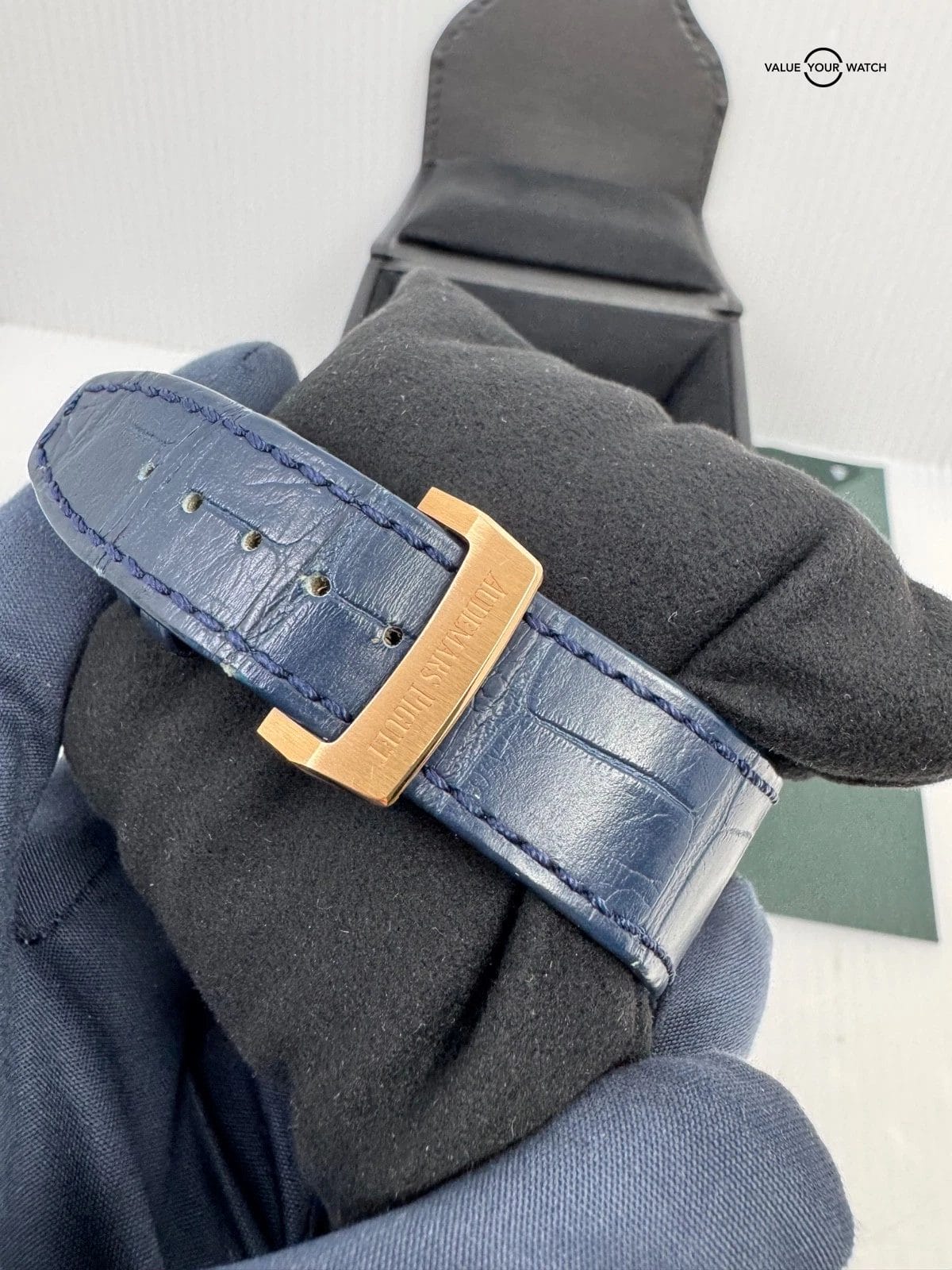 2023 PAPERS 18k Rose Gold Blue Dial 41mm Leather Strap Royal Oak Selfwinding - Image 6