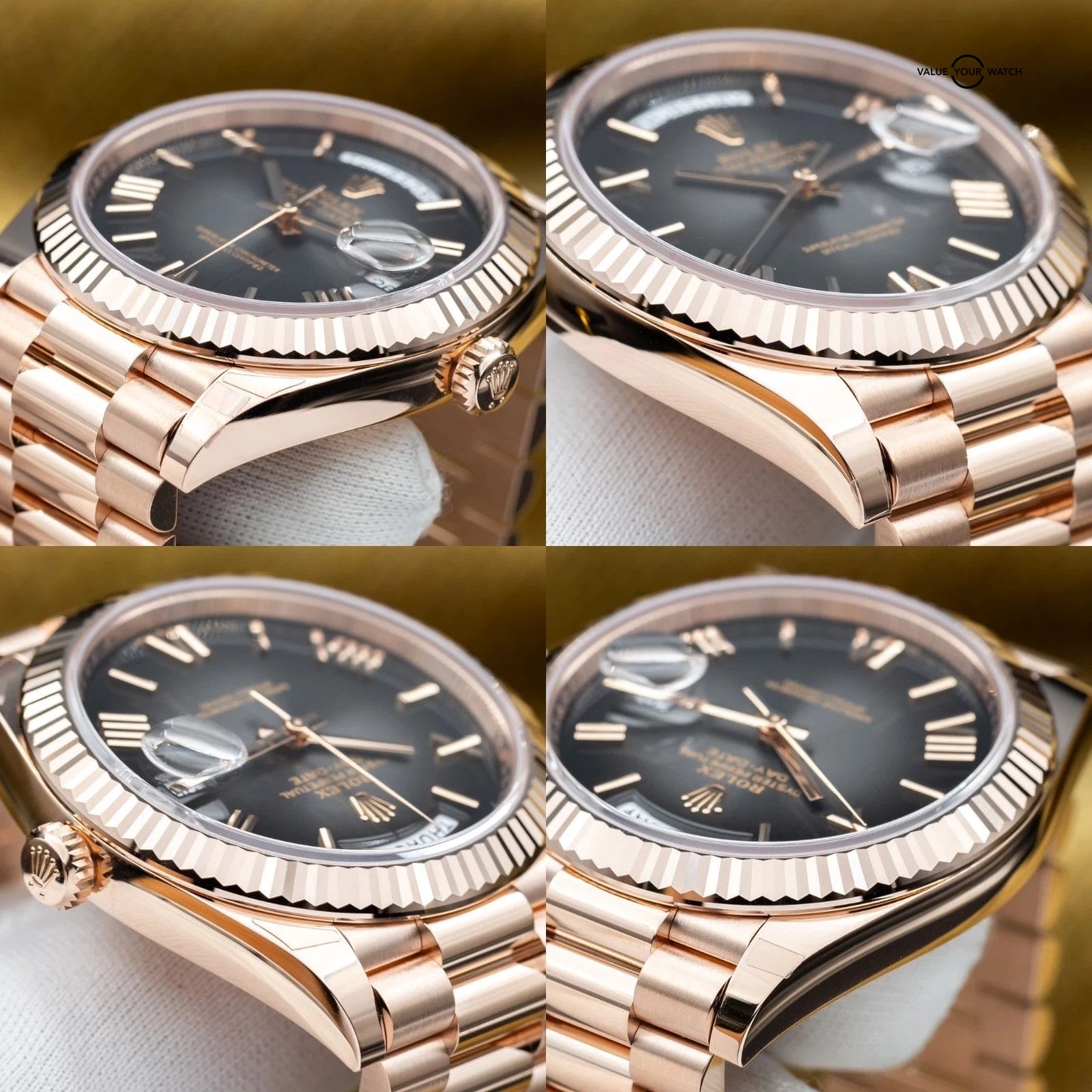 BRAND NEW 2025 Rolex Day-Date 40 Rose Gold Smoked Ombré Roman President 228235 - Image 9