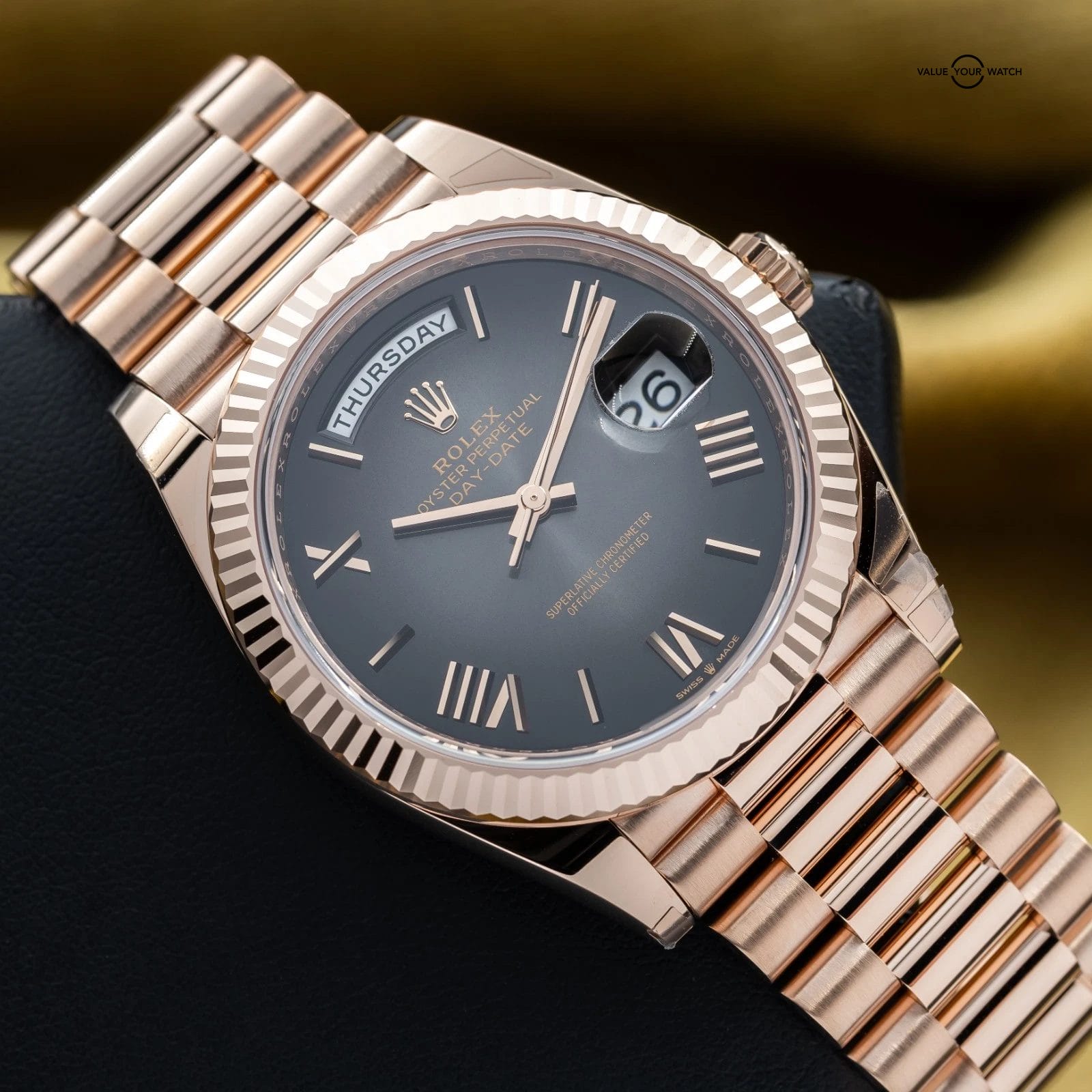 BRAND NEW 2025 Rolex Day-Date 40 Rose Gold Smoked Ombré Roman President 228235 - Image 18