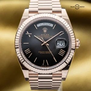 BRAND NEW 2025 Rolex Day-Date 40 Rose Gold Smoked Ombré Roman President 228235