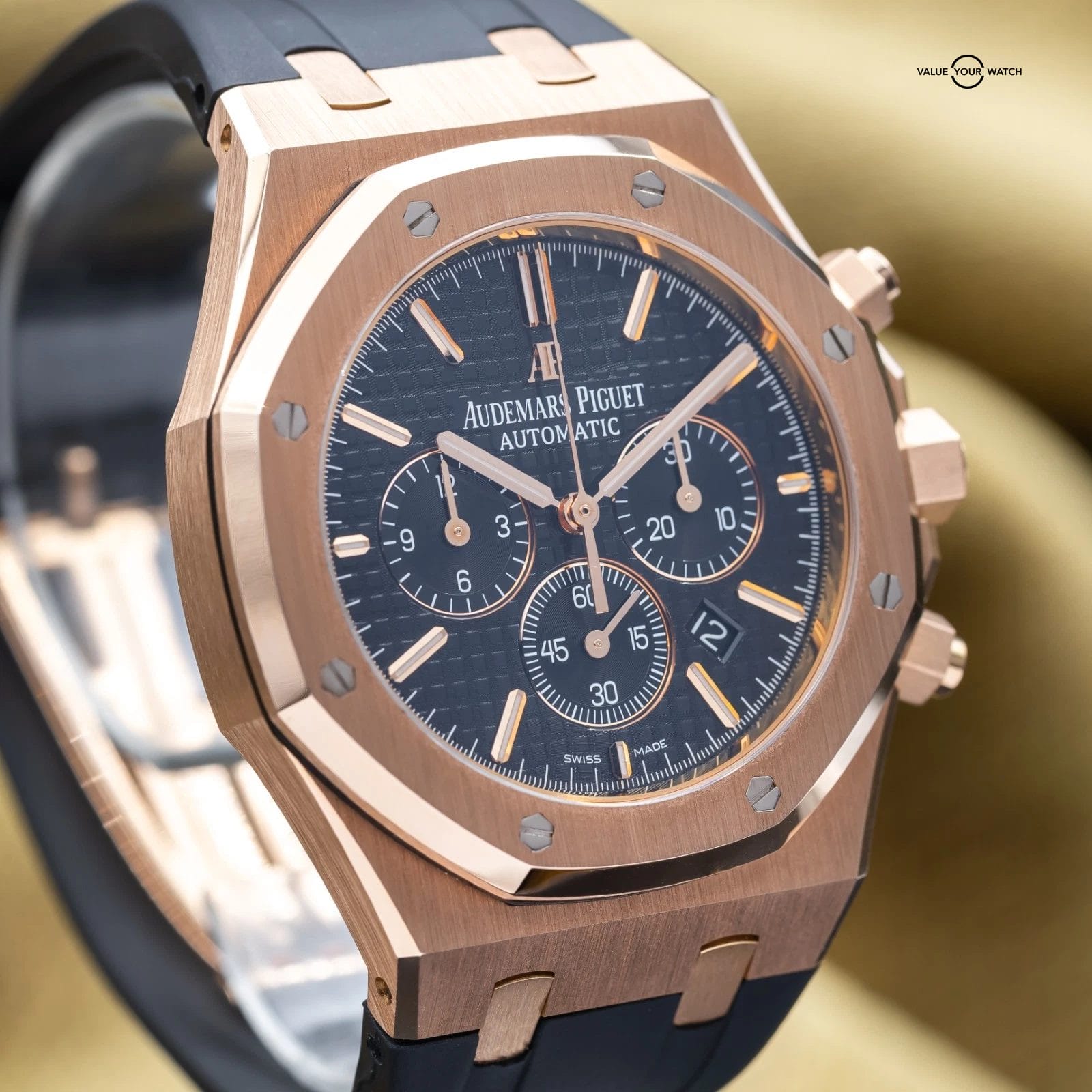 Audemars Piguet Royal Oak Chronograph 41mm Rose Gold 26320OR Black - Full Set - Image 2