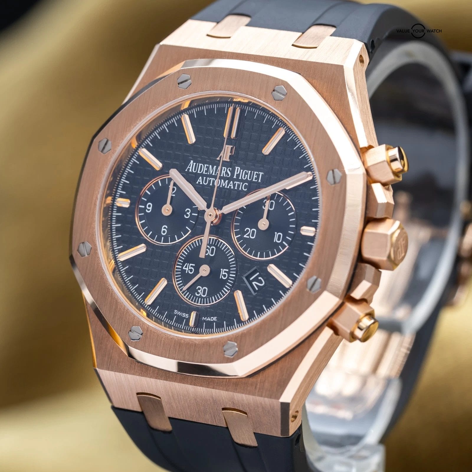 Audemars Piguet Royal Oak Chronograph 41mm Rose Gold 26320OR Black - Full Set - Image 9