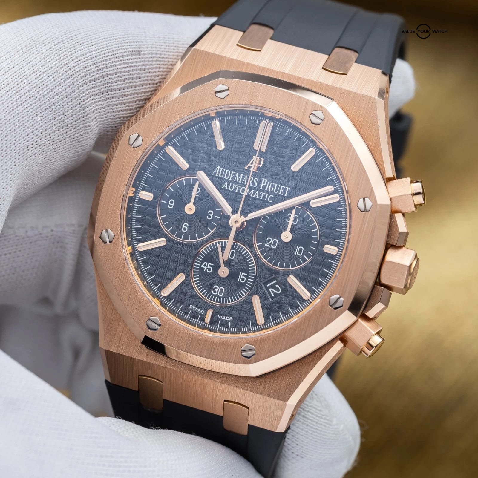 Audemars Piguet Royal Oak Chronograph 41mm Rose Gold 26320OR Black - Full Set - Image 16
