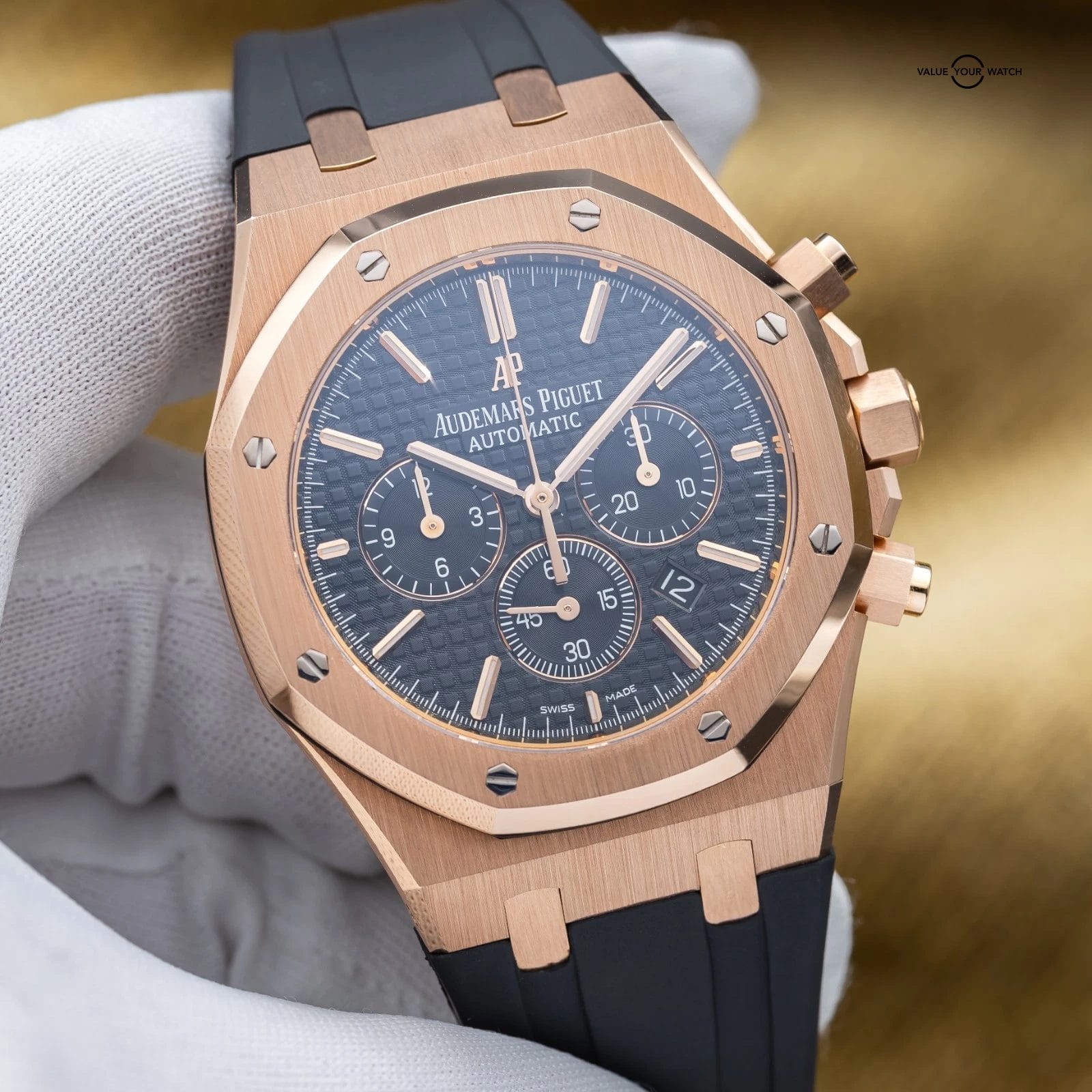 Audemars Piguet Royal Oak Chronograph 41mm Rose Gold 26320OR Black - Full Set - Image 17