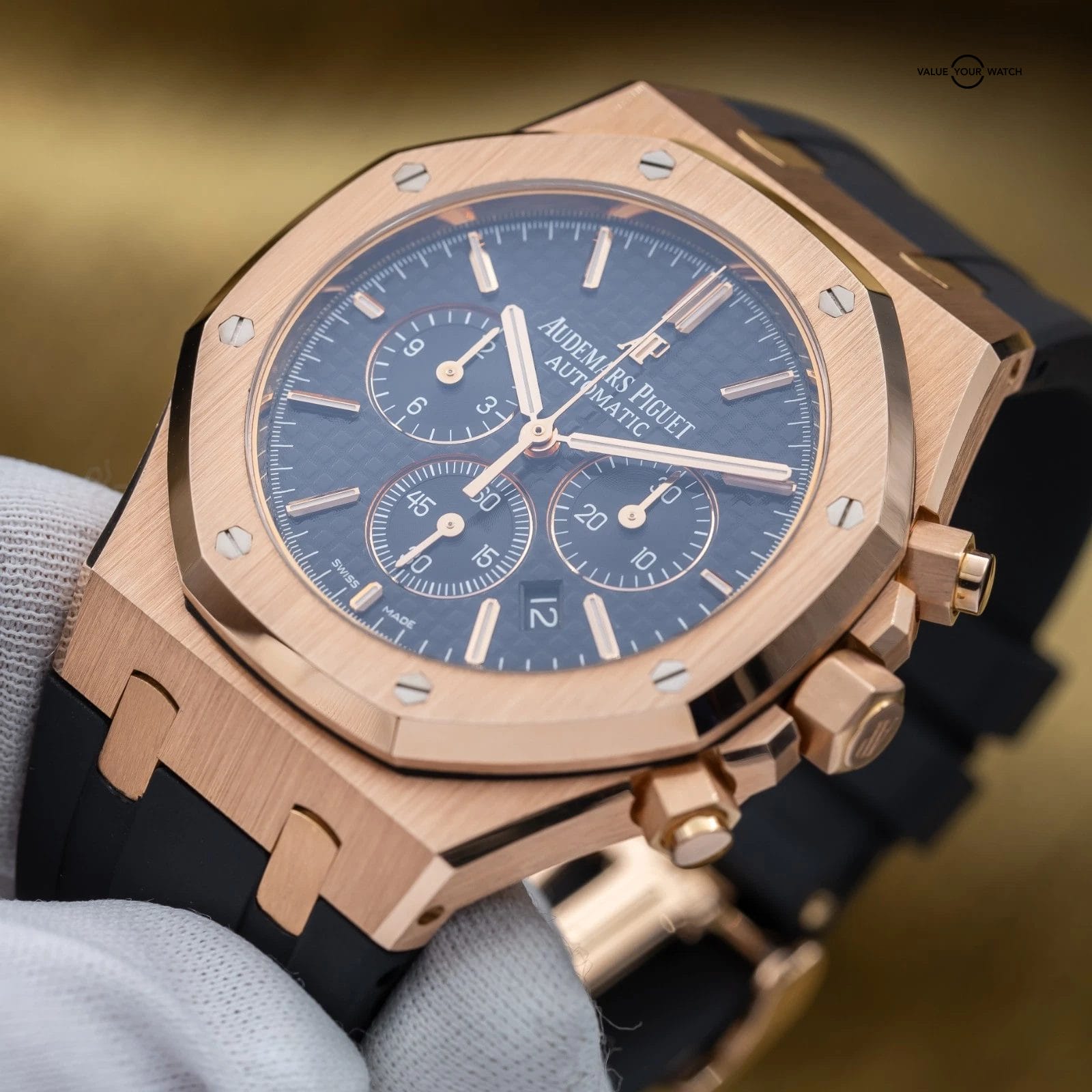 Audemars Piguet Royal Oak Chronograph 41mm Rose Gold 26320OR Black - Full Set - Image 18