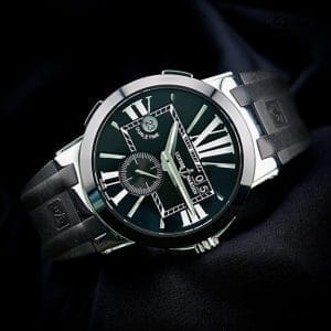 Ulysse Nardin Executive Dual Time 243-00, 43mm, Full Set, Steel & Black Ceramic