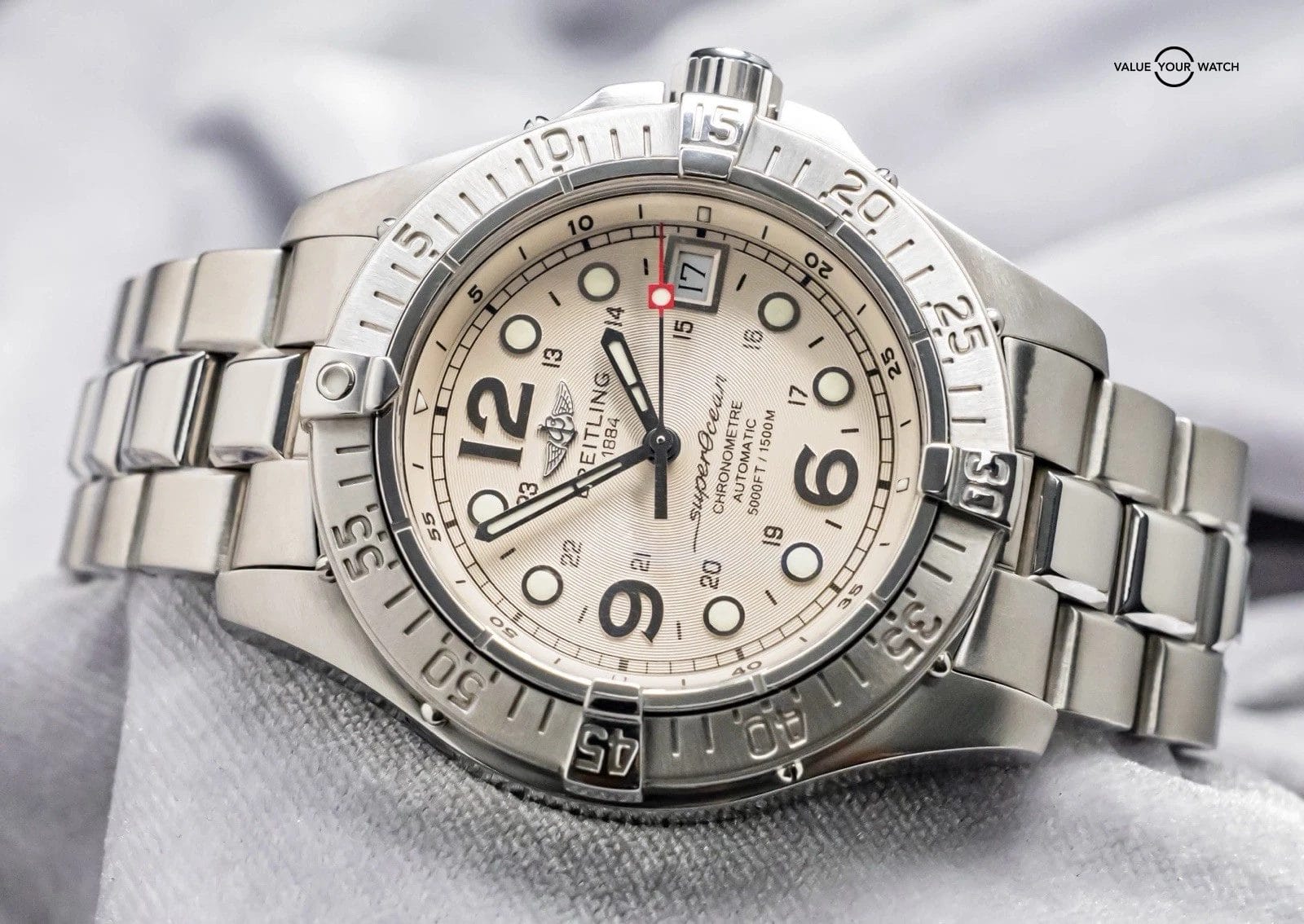 Breitling Superocean Steelfish 44 mm Silver Dial Brushed Steel Bracelet A17360